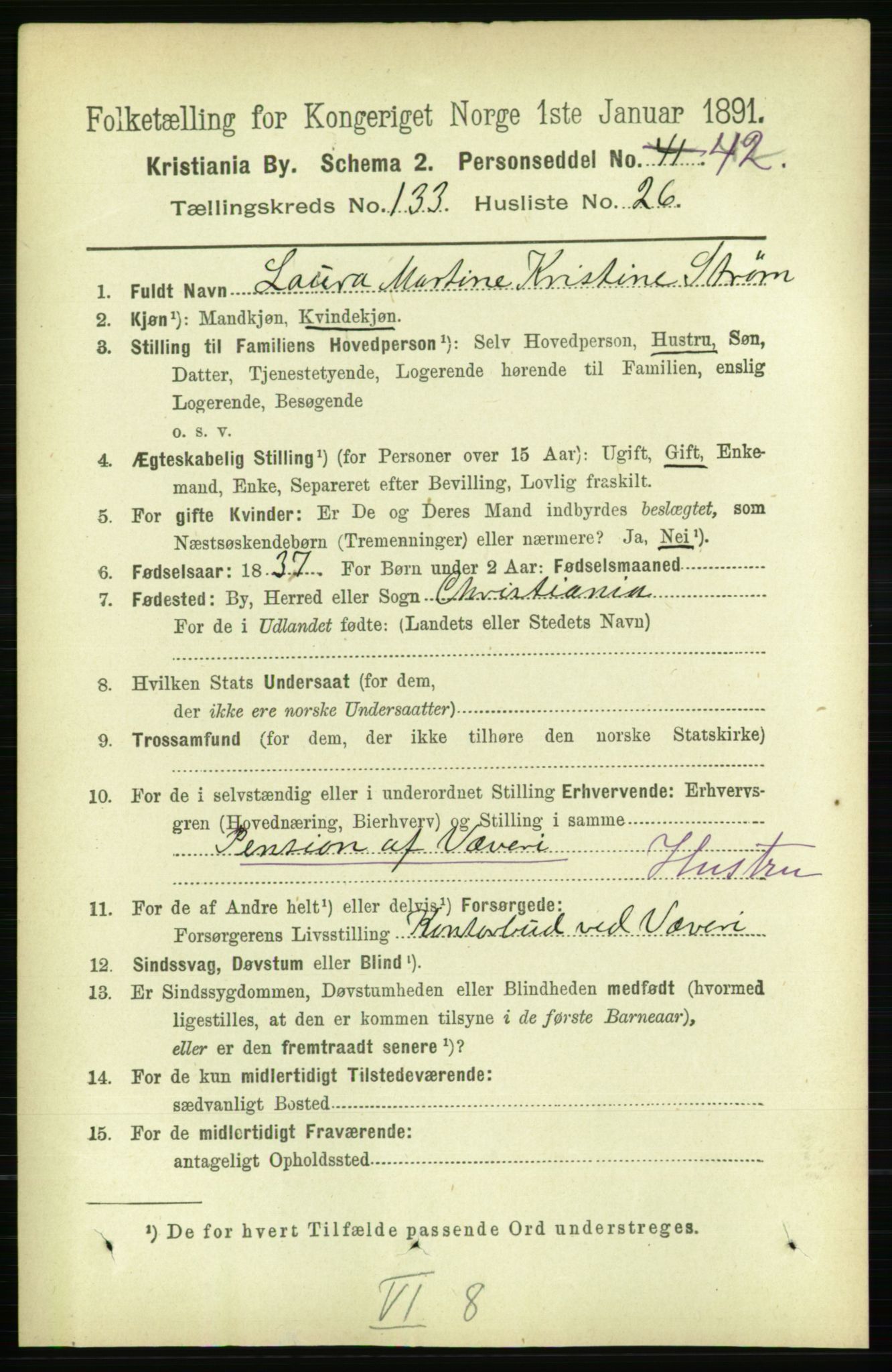RA, 1891 census for 0301 Kristiania, 1891, p. 72971