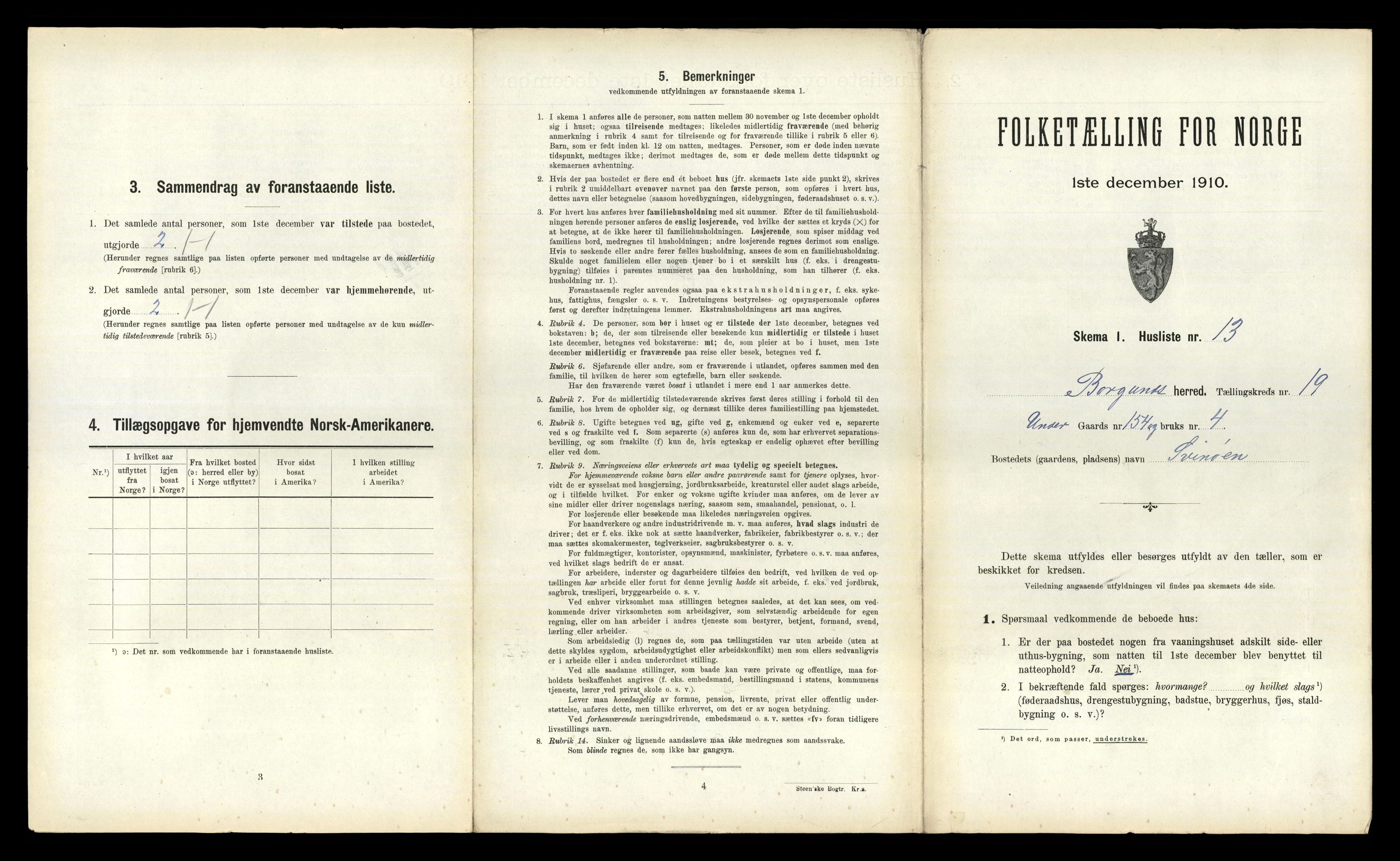 RA, 1910 census for Borgund, 1910, p. 1595