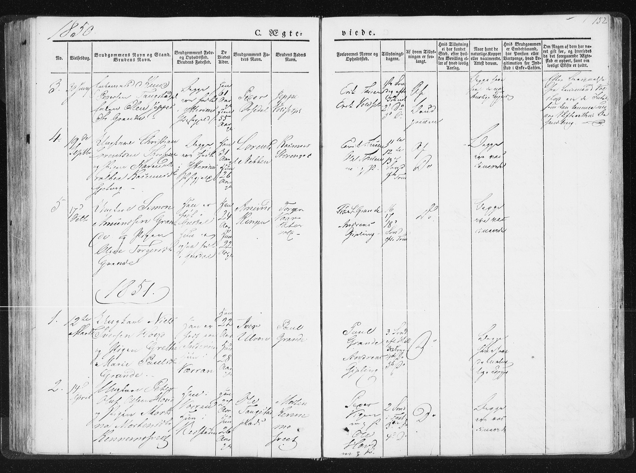 Ministerialprotokoller, klokkerbøker og fødselsregistre - Nord-Trøndelag, SAT/A-1458/744/L0418: Parish register (official) no. 744A02, 1843-1866, p. 152
