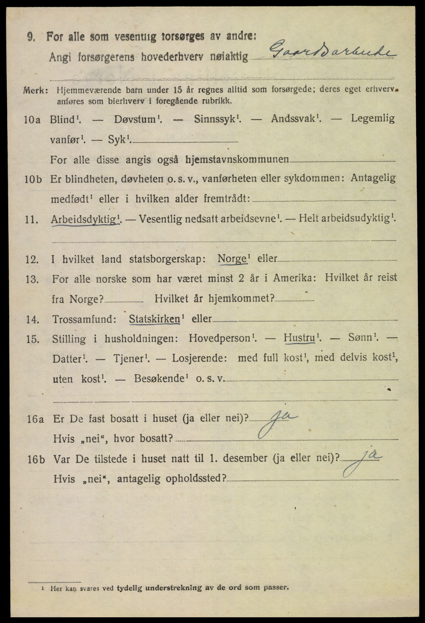 SAH, 1920 census for Fåberg, 1920, p. 3273