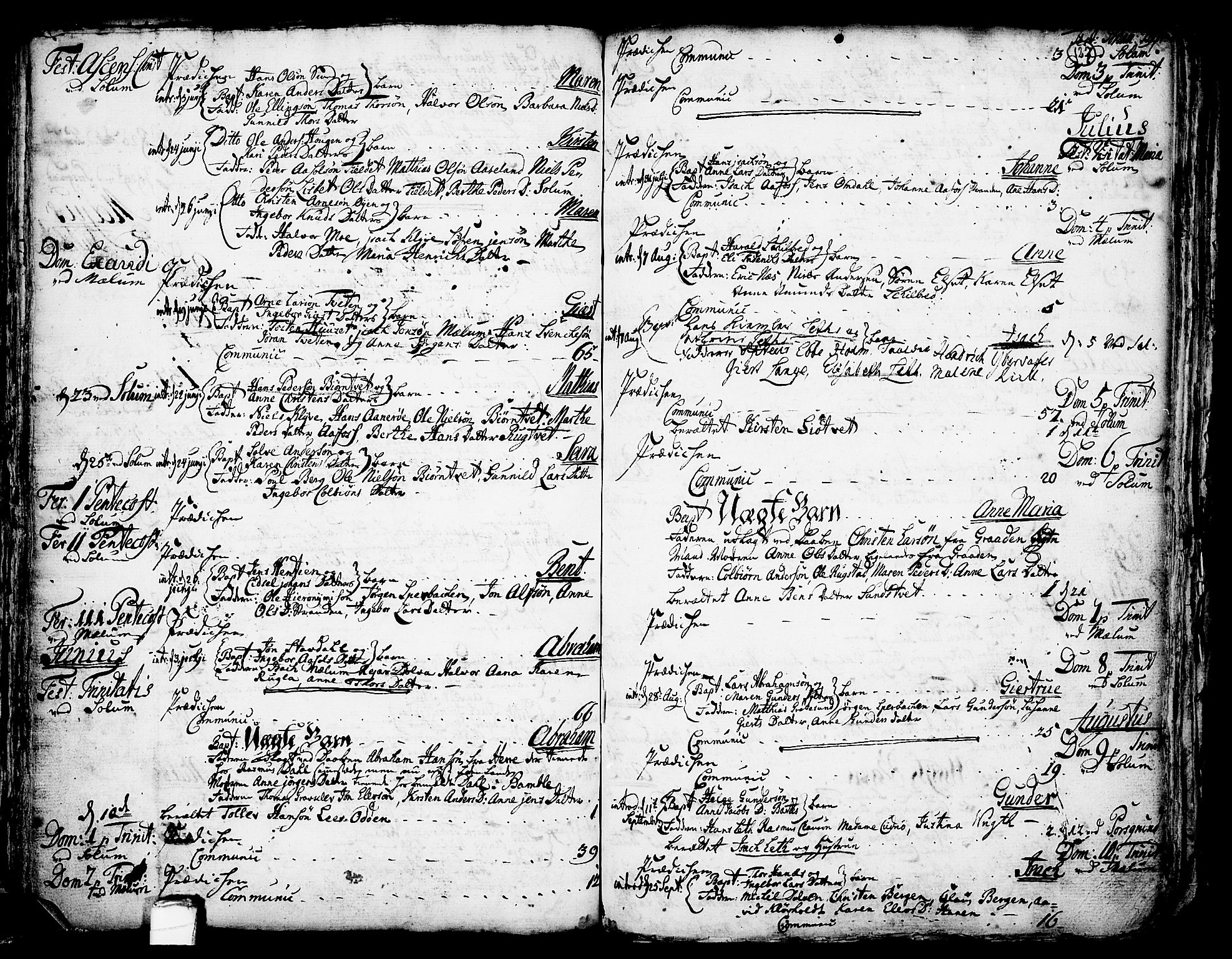 Solum kirkebøker, SAKO/A-306/F/Fa/L0002: Parish register (official) no. I 2, 1713-1761, p. 127