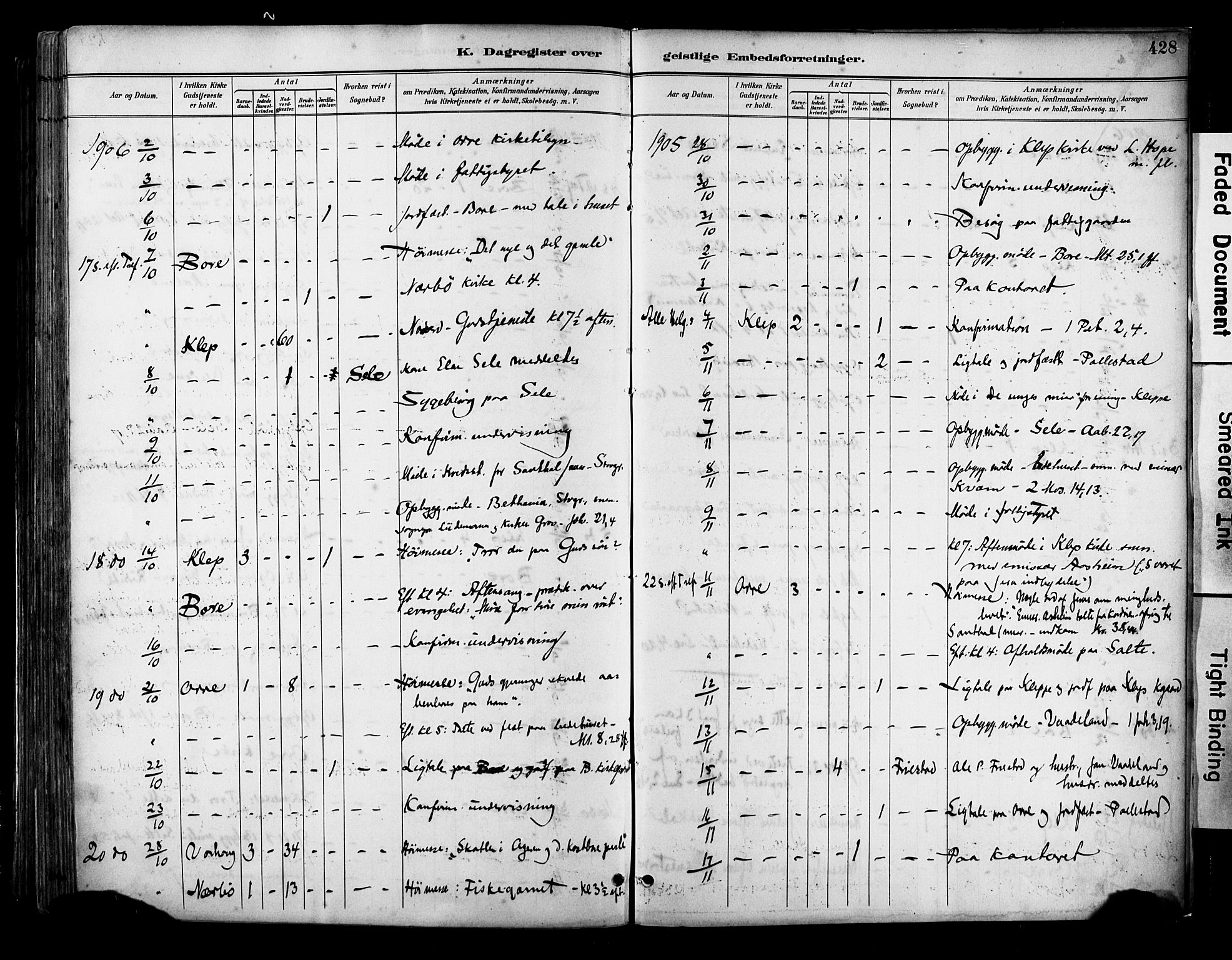 Klepp sokneprestkontor, AV/SAST-A-101803/001/3/30BA/L0009: Parish register (official) no. A 7, 1886-1915, p. 428