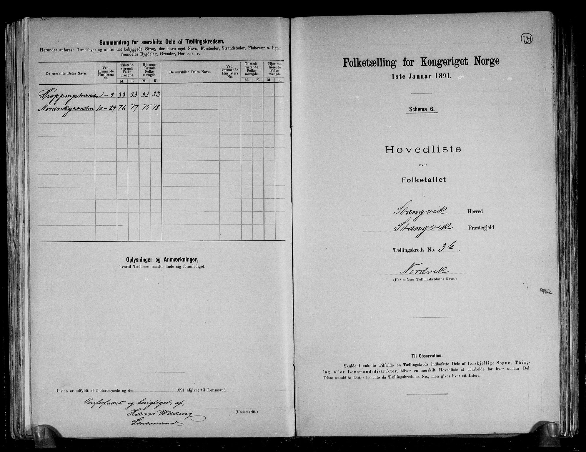 RA, 1891 census for 1564 Stangvik, 1891, p. 11