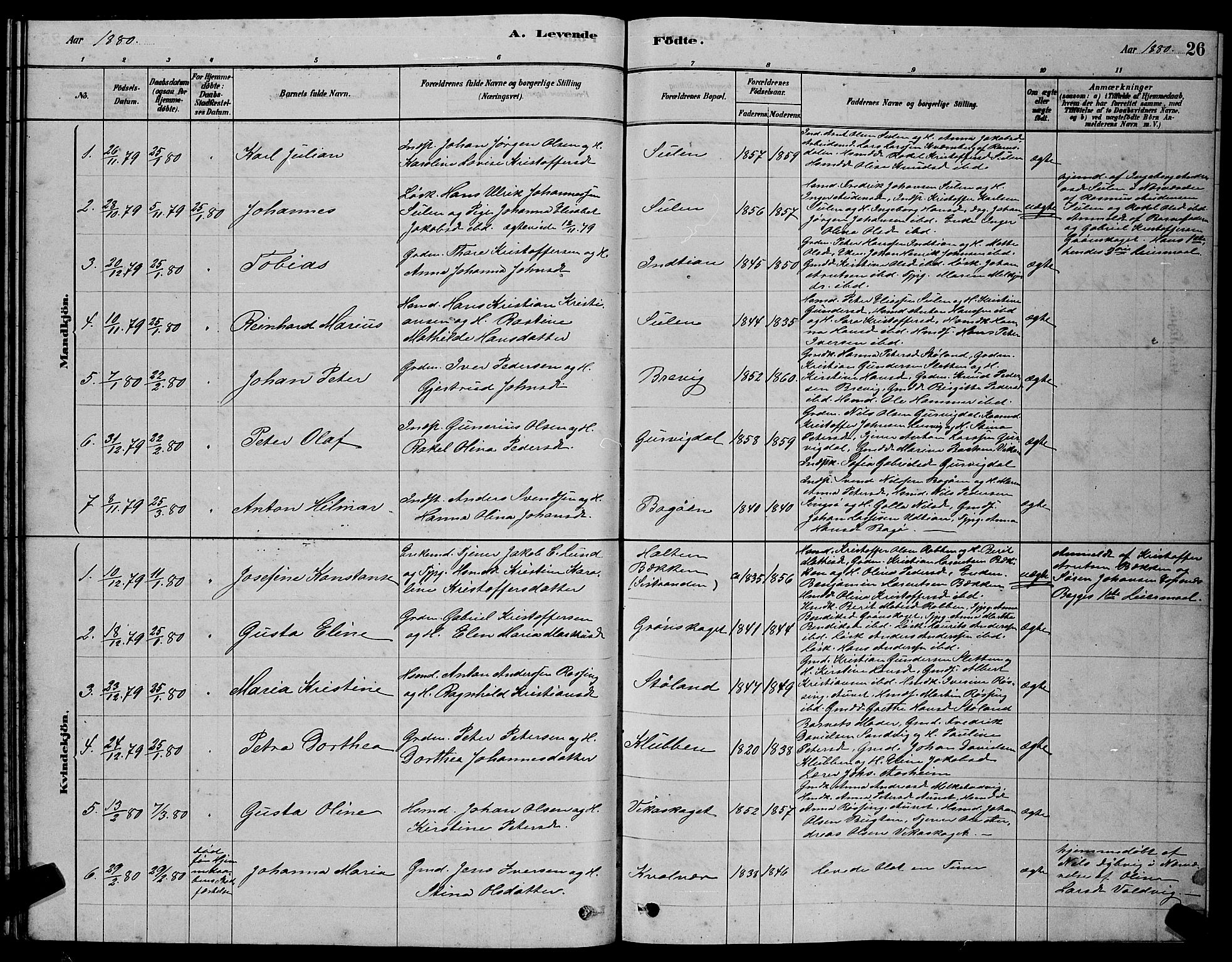 Ministerialprotokoller, klokkerbøker og fødselsregistre - Sør-Trøndelag, SAT/A-1456/640/L0585: Parish register (copy) no. 640C03, 1878-1891, p. 26