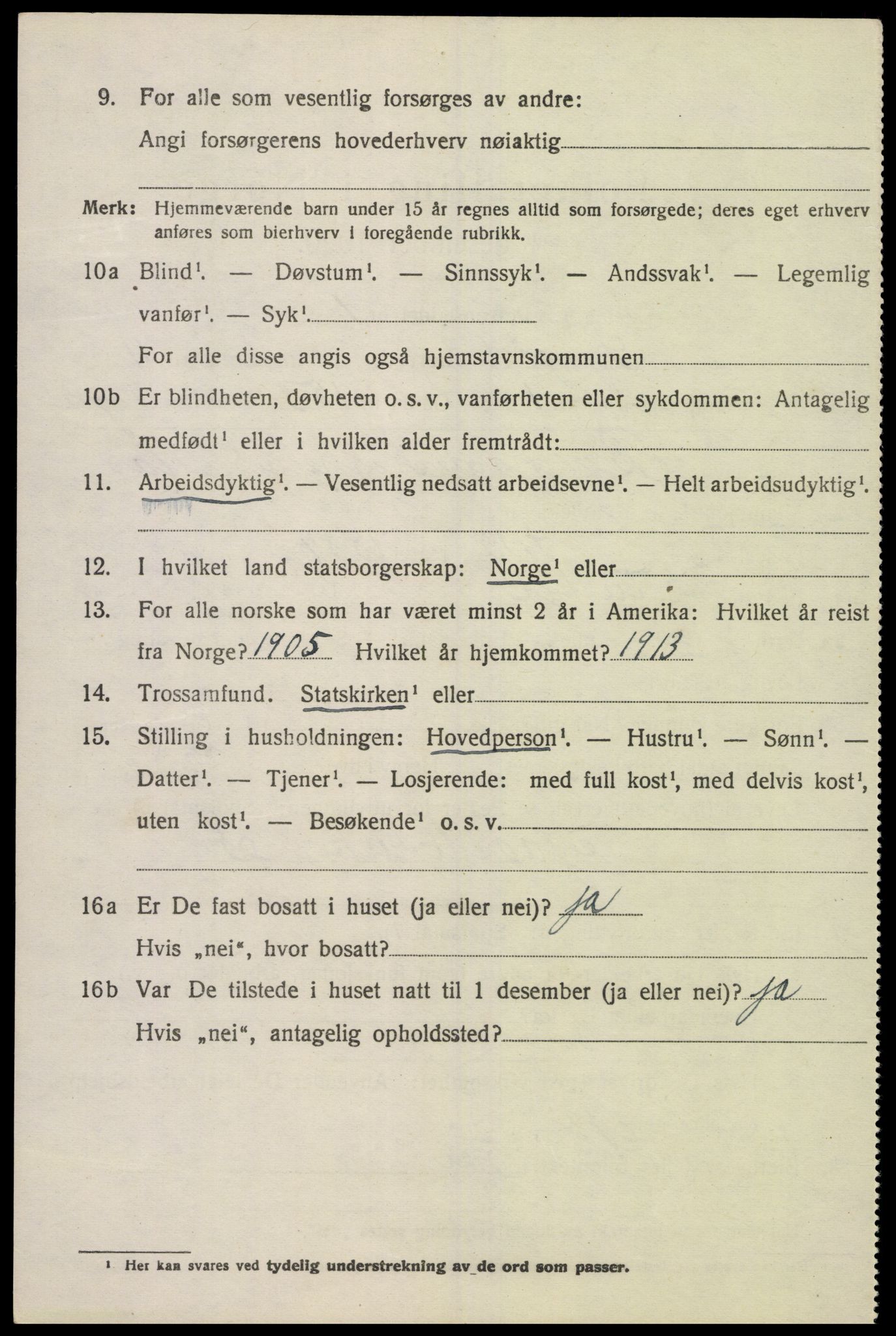 SAK, 1920 census for Lyngdal, 1920, p. 5286