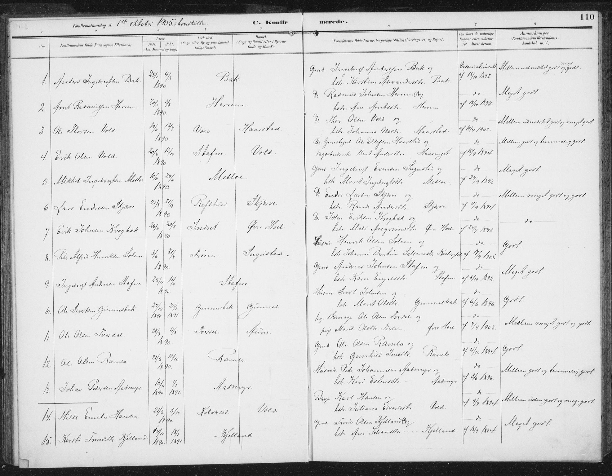 Ministerialprotokoller, klokkerbøker og fødselsregistre - Sør-Trøndelag, AV/SAT-A-1456/674/L0872: Parish register (official) no. 674A04, 1897-1907, p. 110