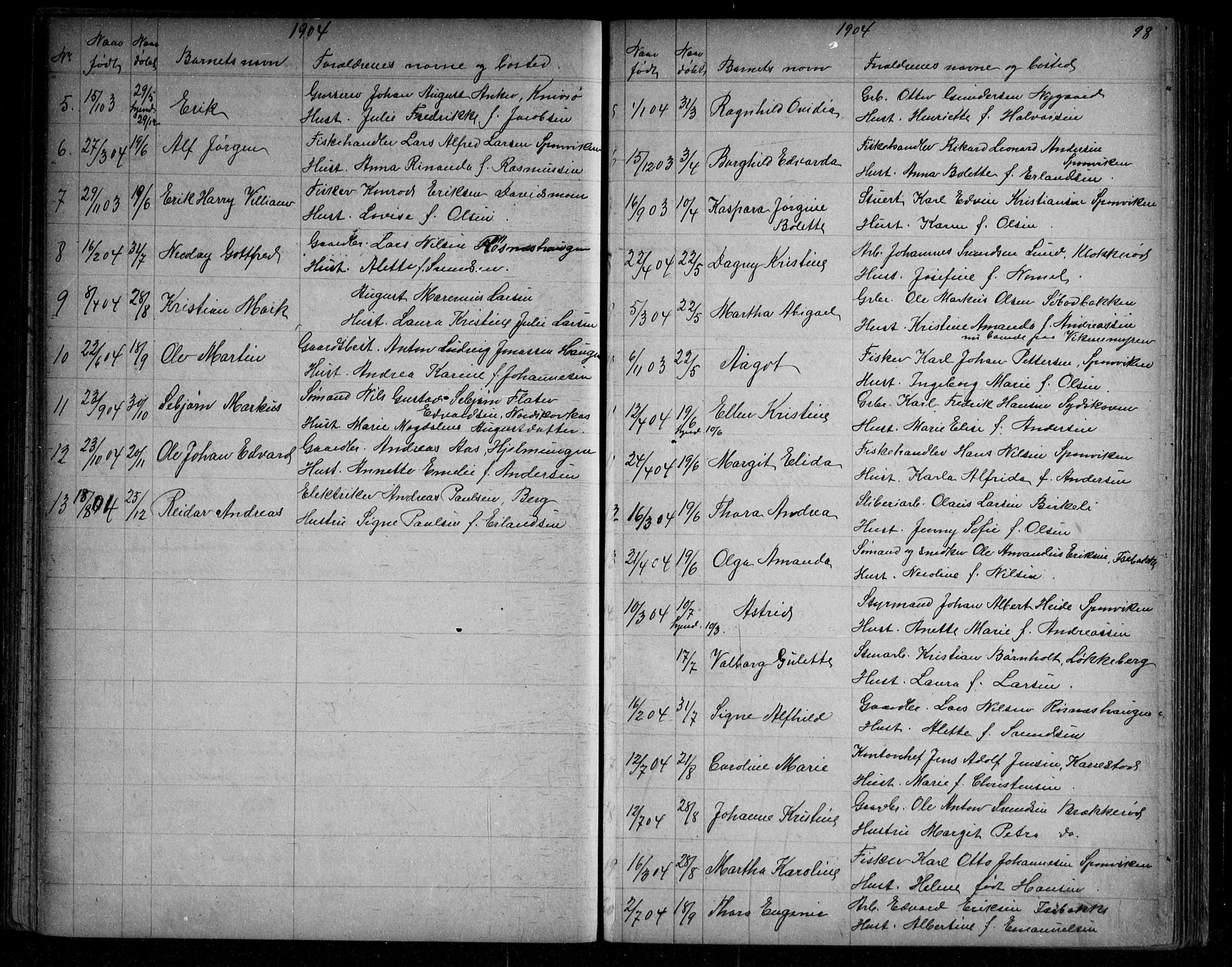 Berg prestekontor Kirkebøker, SAO/A-10902/G/Ga/L0004: Parish register (copy) no. I 4, 1867-1922, p. 98