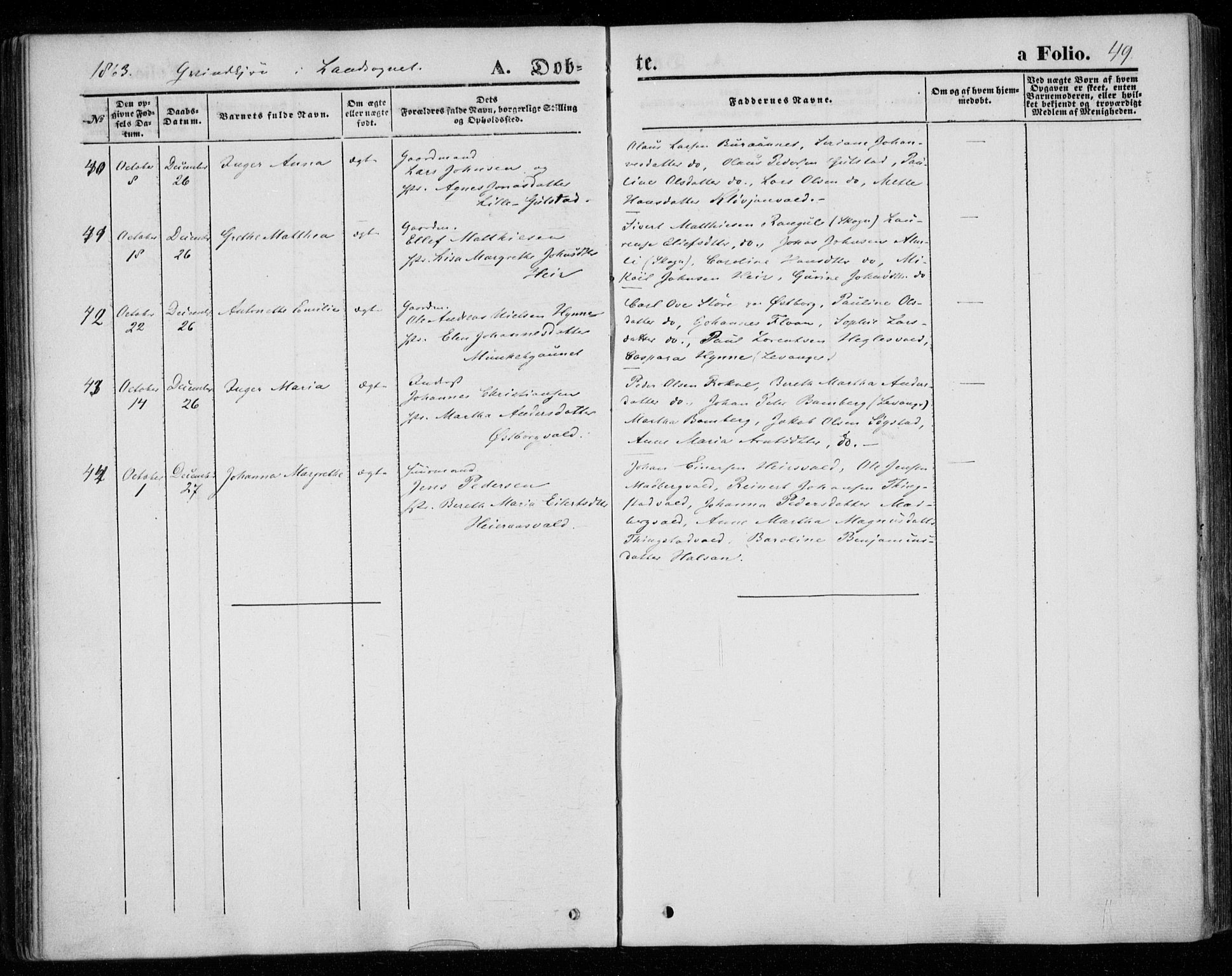 Ministerialprotokoller, klokkerbøker og fødselsregistre - Nord-Trøndelag, SAT/A-1458/720/L0184: Parish register (official) no. 720A02 /2, 1855-1863, p. 49