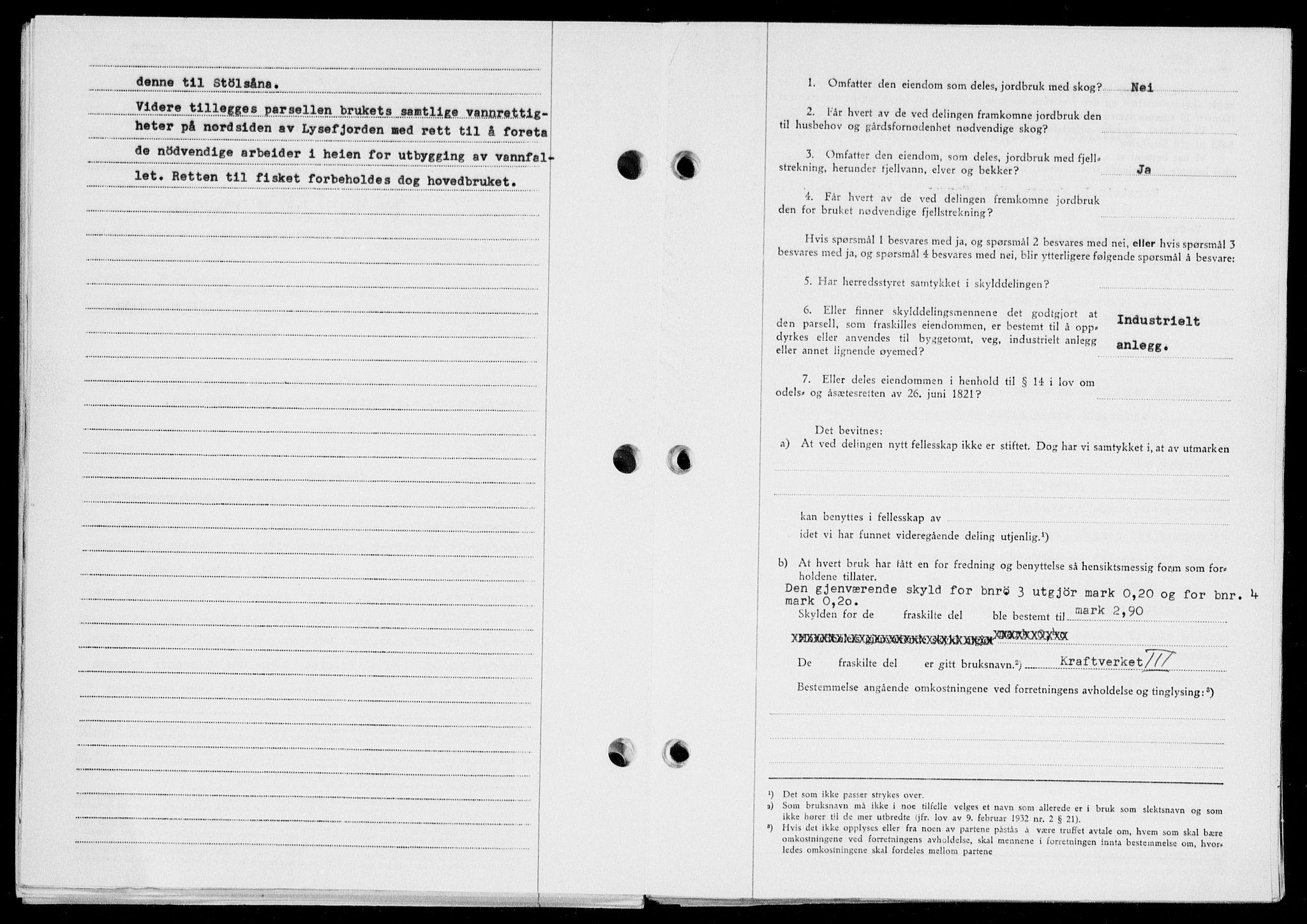 Ryfylke tingrett, SAST/A-100055/001/II/IIB/L0104: Mortgage book no. 83, 1948-1949, Diary no: : 616/1949