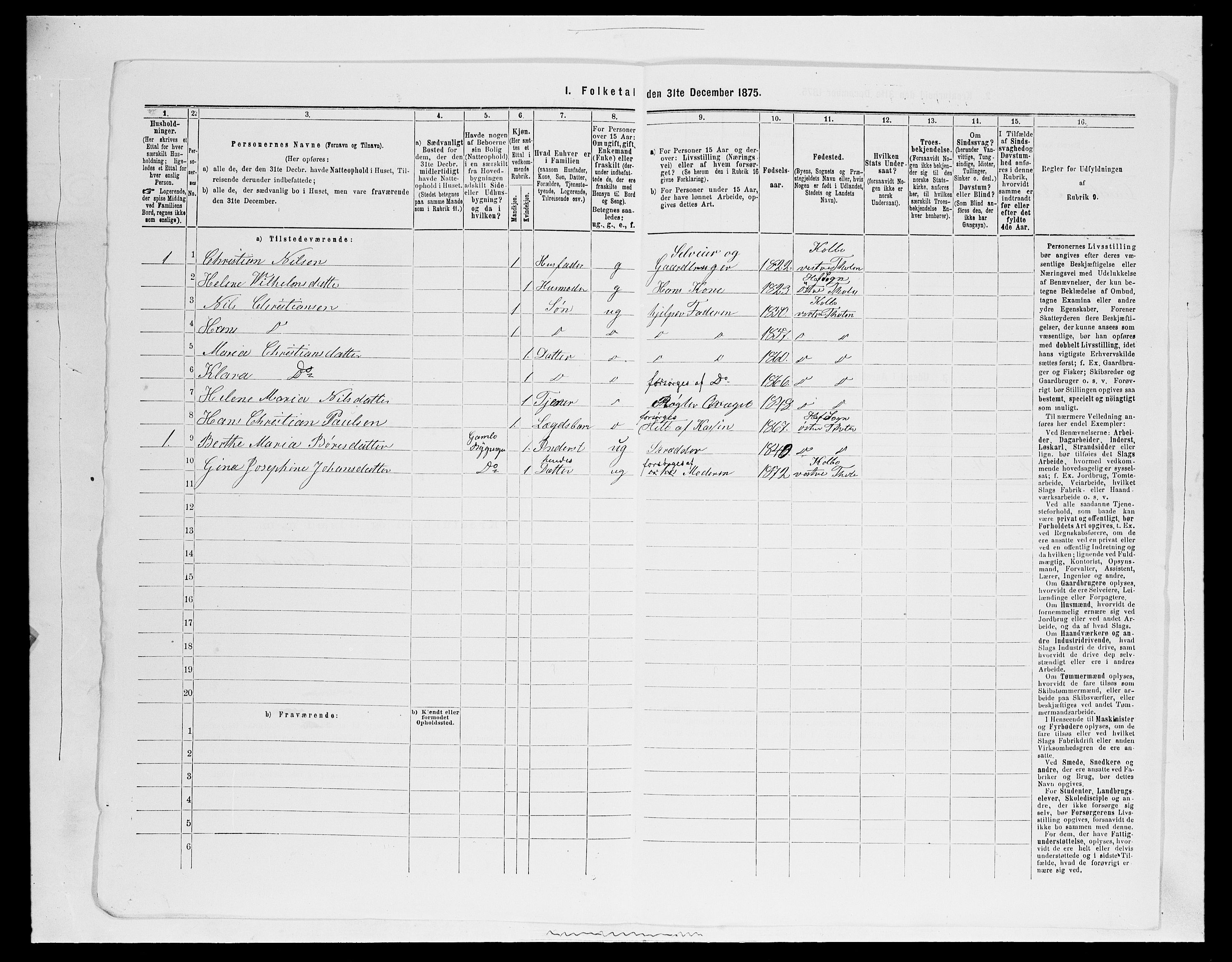 SAH, 1875 census for 0529P Vestre Toten, 1875, p. 1846