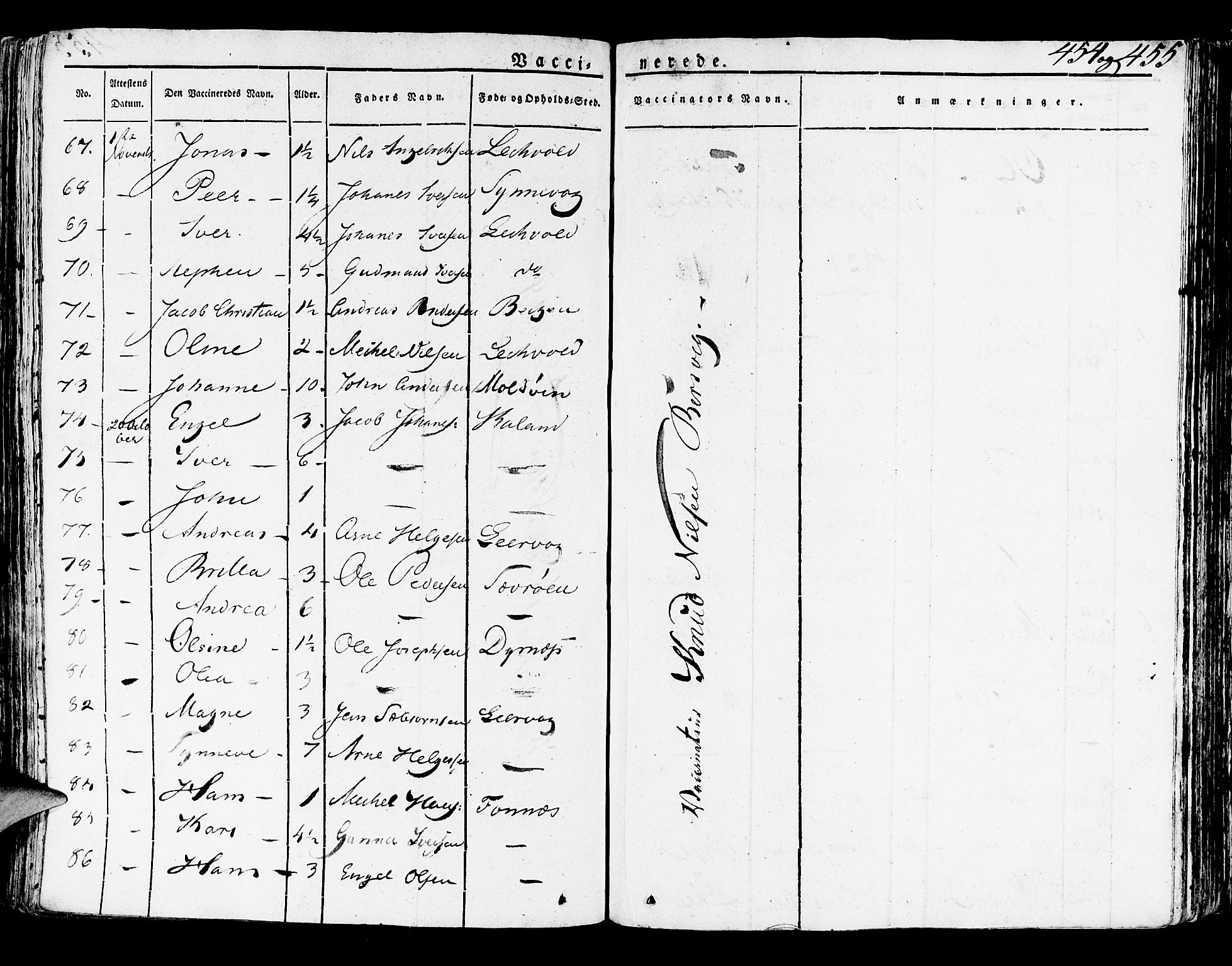Lindås Sokneprestembete, AV/SAB-A-76701/H/Haa/Haaa/L0008: Parish register (official) no. A 8, 1823-1836, p. 454