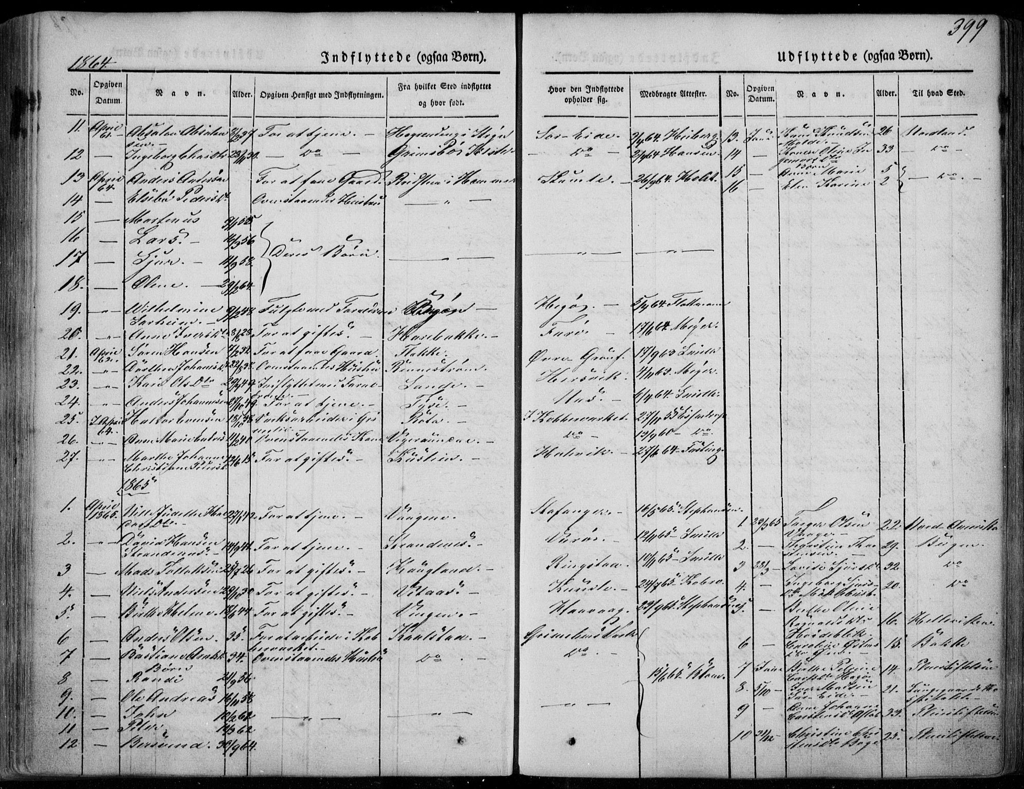 Askvoll sokneprestembete, SAB/A-79501/H/Haa/Haaa/L0011/0002: Parish register (official) no. A 11 II, 1845-1878, p. 399
