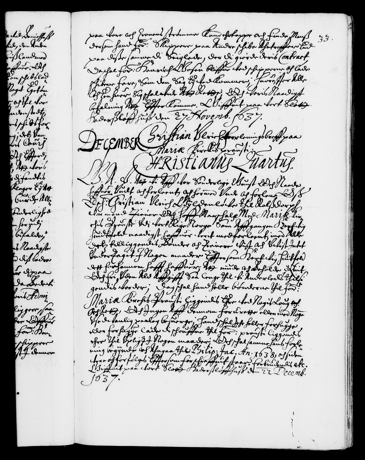 Danske Kanselli 1572-1799, AV/RA-EA-3023/F/Fc/Fca/Fcaa/L0006: Norske registre (mikrofilm), 1637-1642, p. 33a