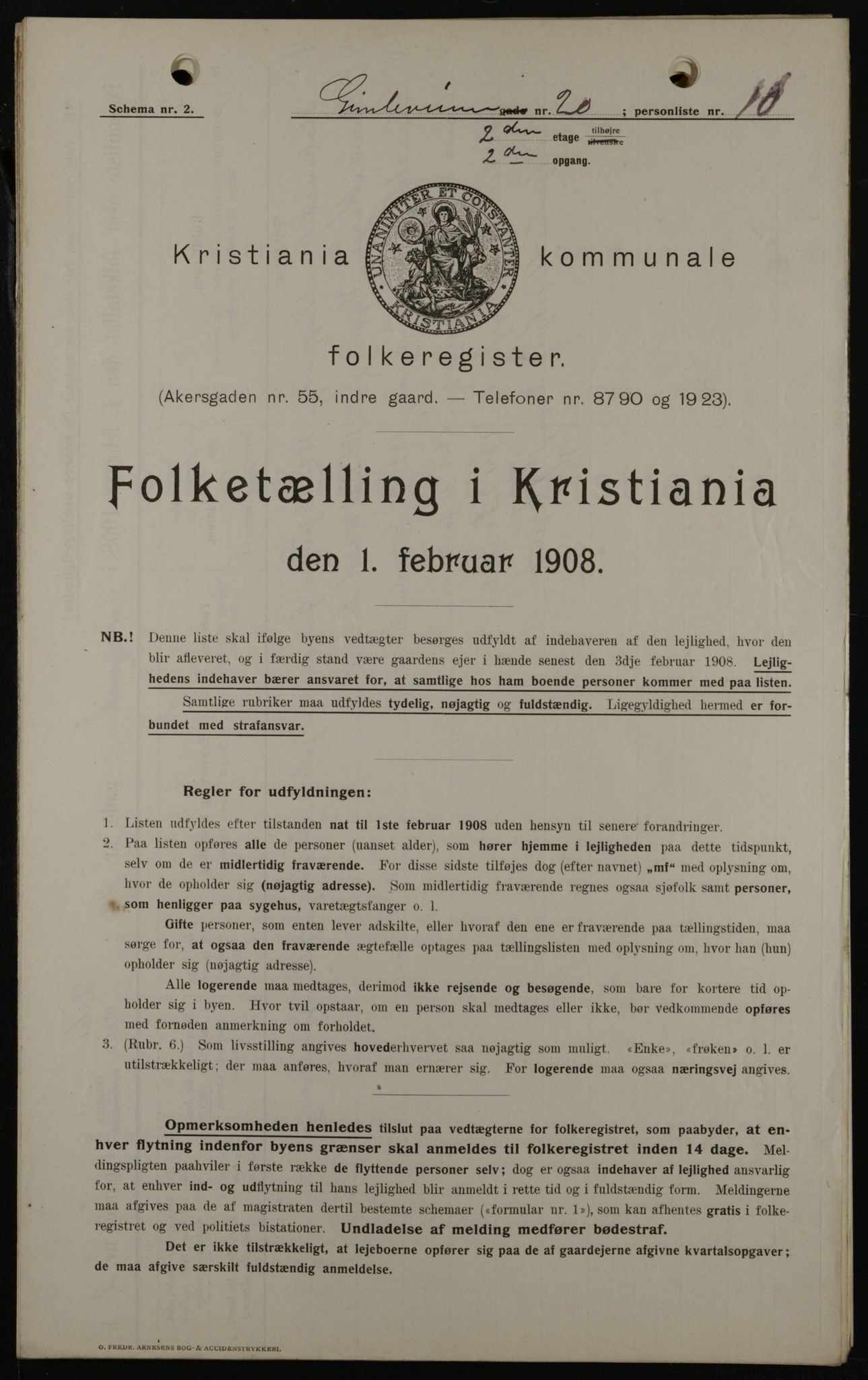 OBA, Municipal Census 1908 for Kristiania, 1908, p. 26281