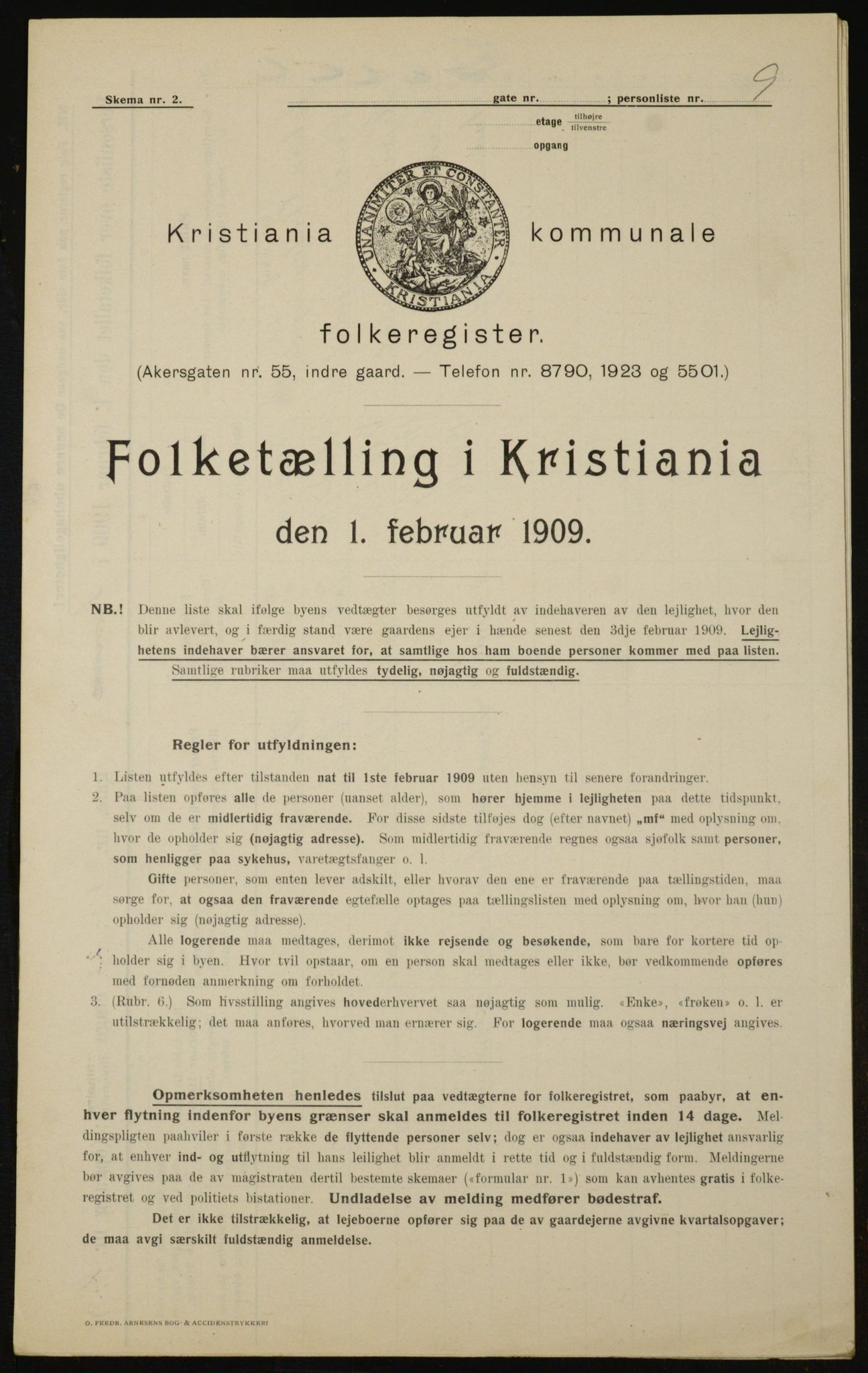 OBA, Municipal Census 1909 for Kristiania, 1909, p. 104840