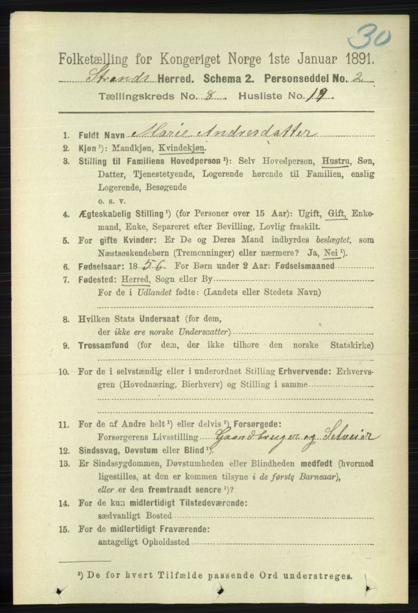 RA, 1891 census for 1130 Strand, 1891, p. 2605