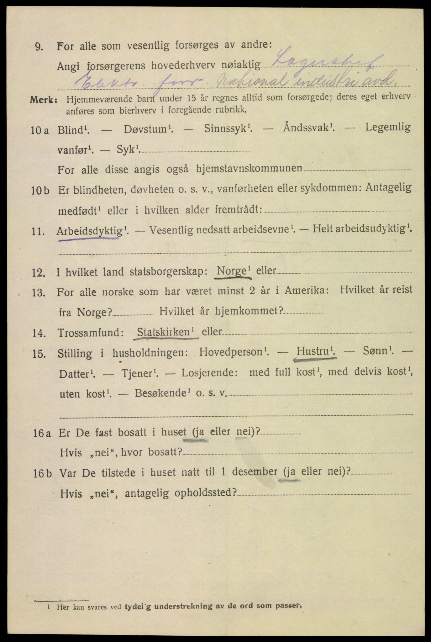 SAH, 1920 census for Hamar, 1920, p. 6090