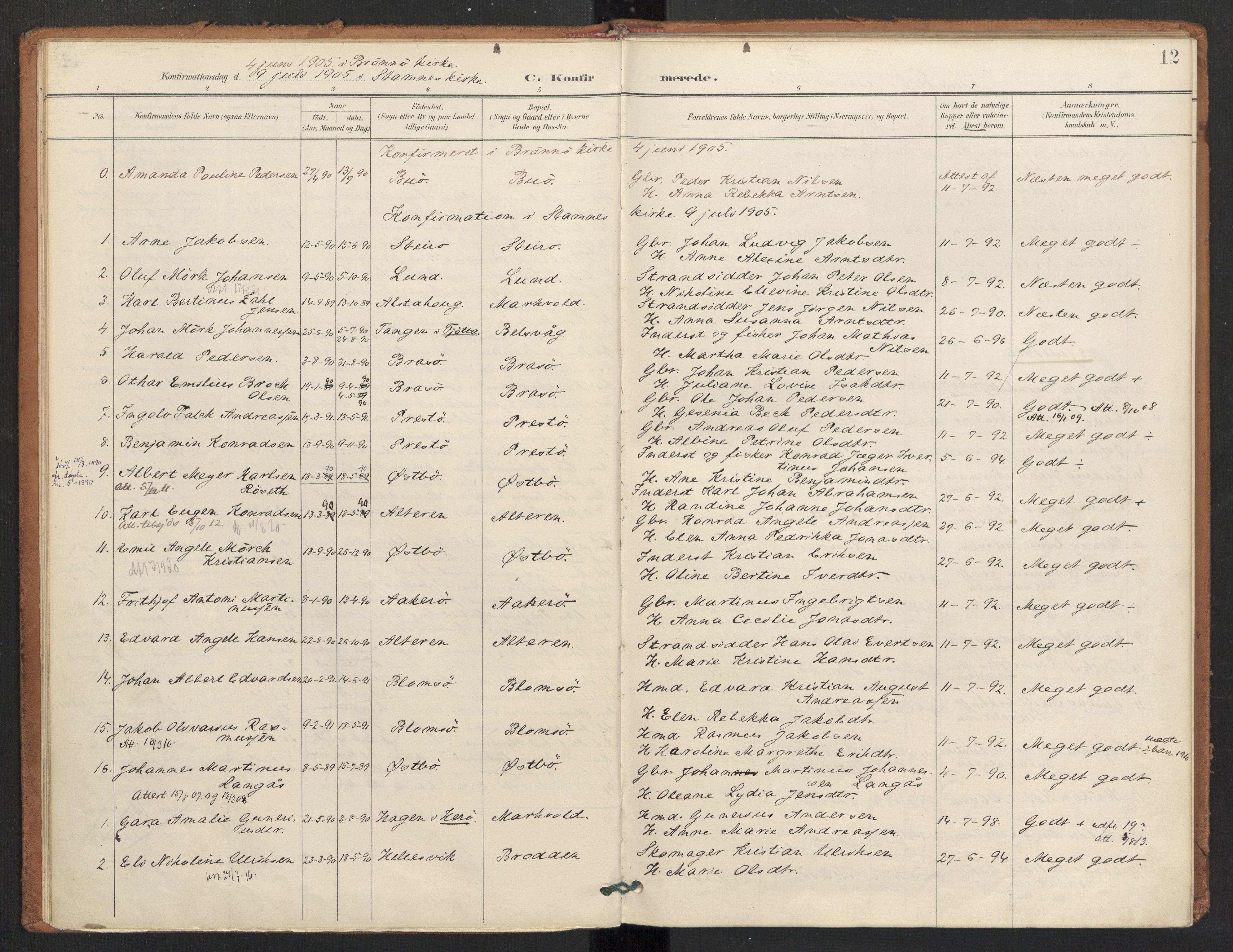 Ministerialprotokoller, klokkerbøker og fødselsregistre - Nordland, AV/SAT-A-1459/830/L0454: Parish register (official) no. 830A18, 1897-1913, p. 12