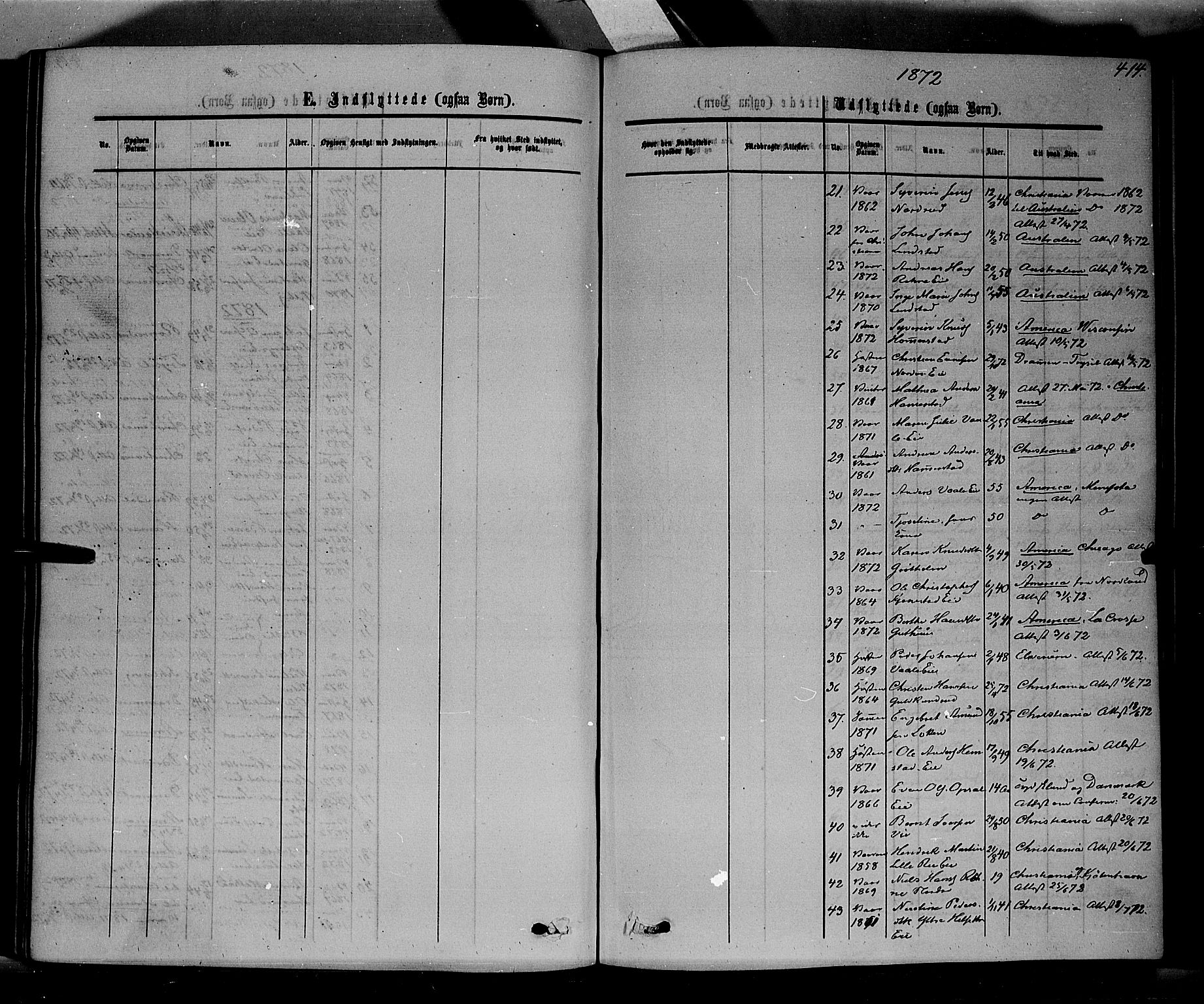 Stange prestekontor, SAH/PREST-002/K/L0013: Parish register (official) no. 13, 1862-1879, p. 414
