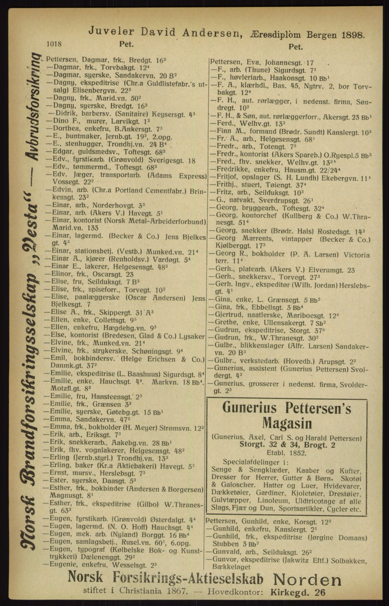 Kristiania/Oslo adressebok, PUBL/-, 1916, p. 1018