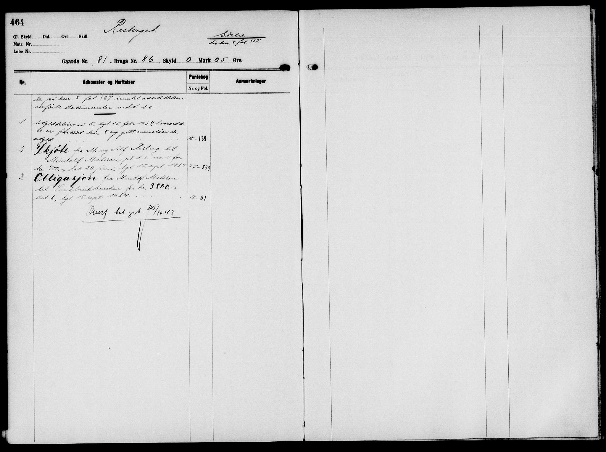 Solør tingrett, AV/SAH-TING-008/H/Ha/Hak/L0006: Mortgage register no. VI, 1900-1935, p. 464