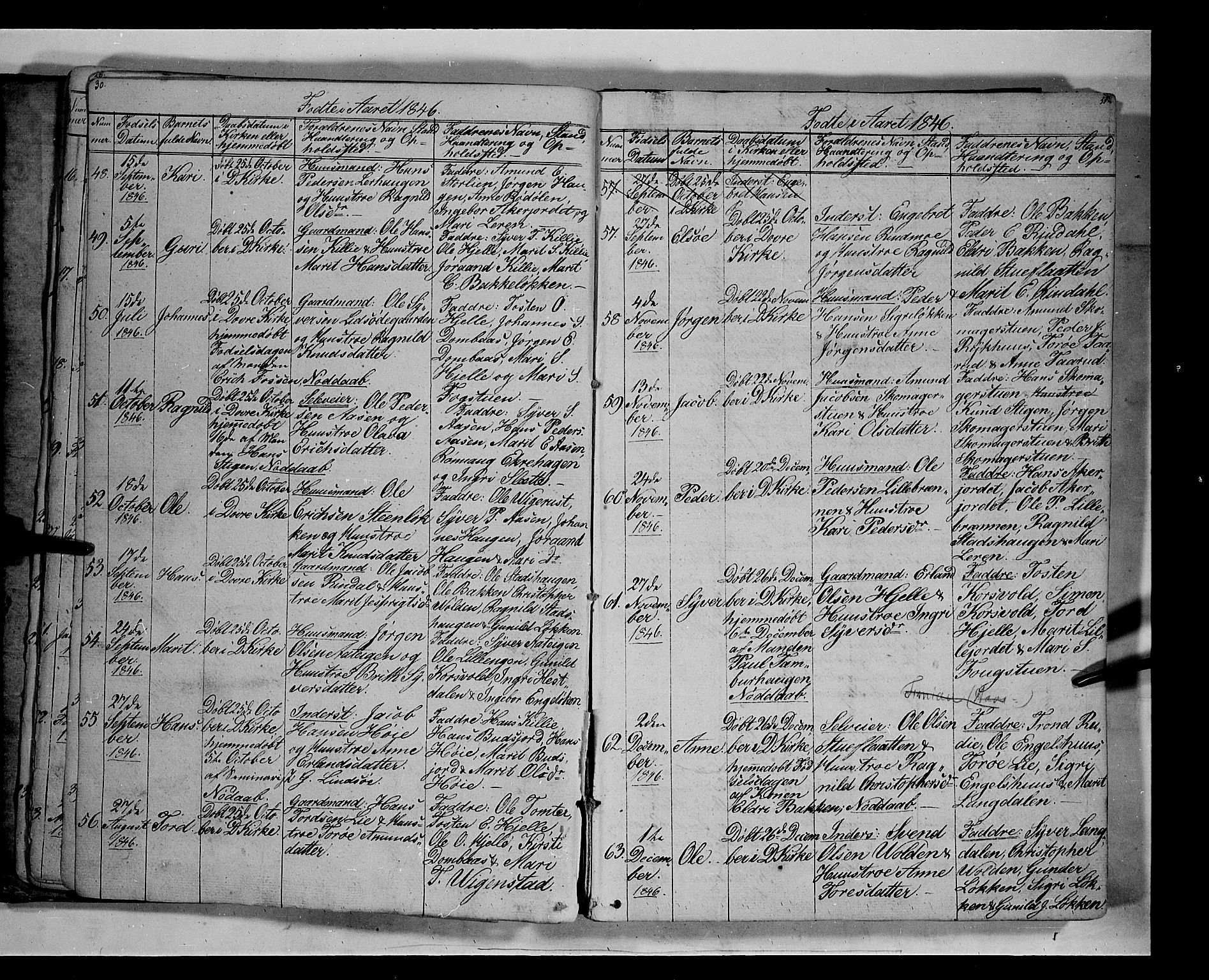 Lesja prestekontor, SAH/PREST-068/H/Ha/Hab/L0003: Parish register (copy) no. 3, 1842-1862, p. 30-31