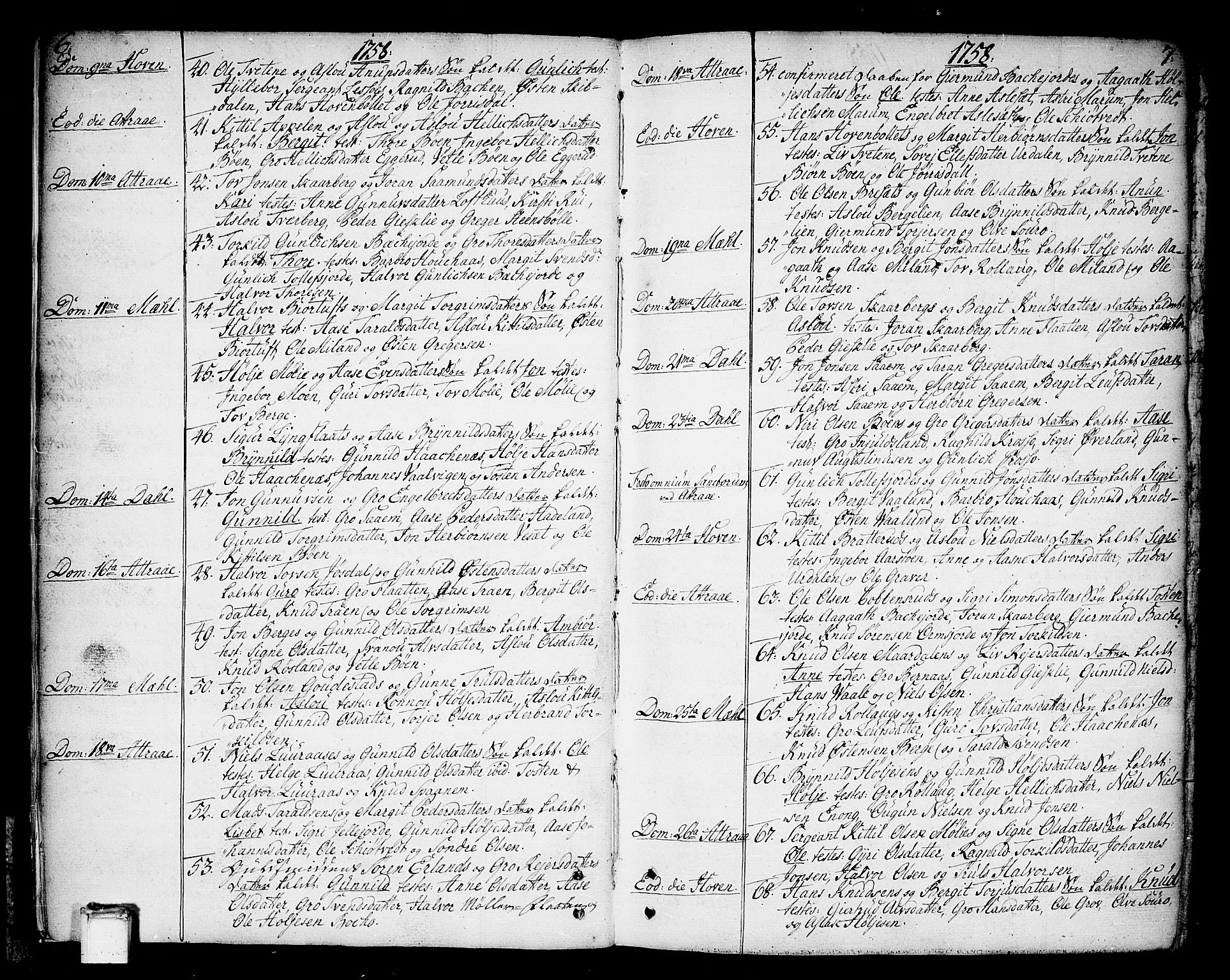 Tinn kirkebøker, SAKO/A-308/F/Fa/L0002: Parish register (official) no. I 2, 1757-1810, p. 6-7