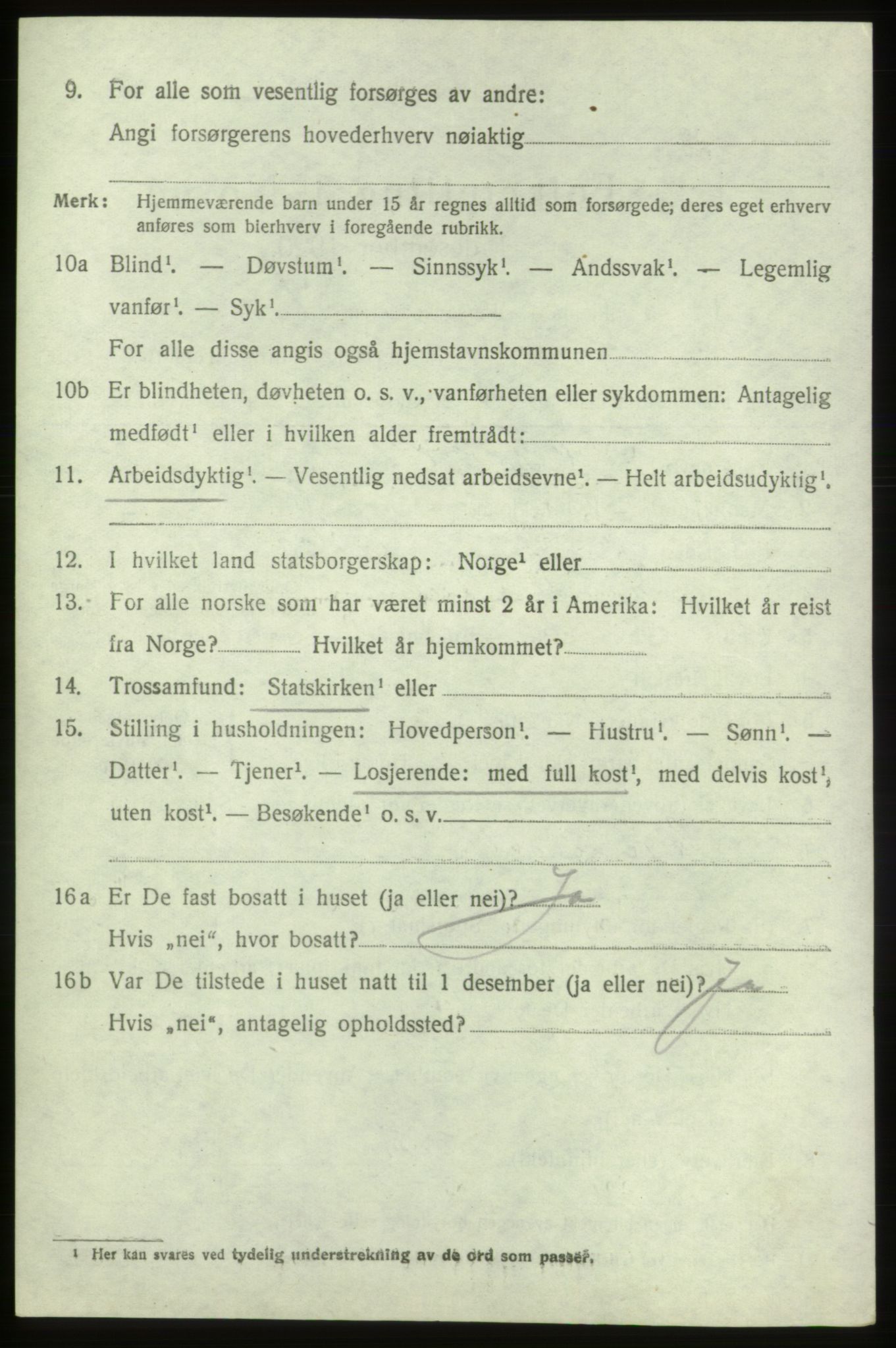 SAB, 1920 census for Sveio, 1920, p. 2079