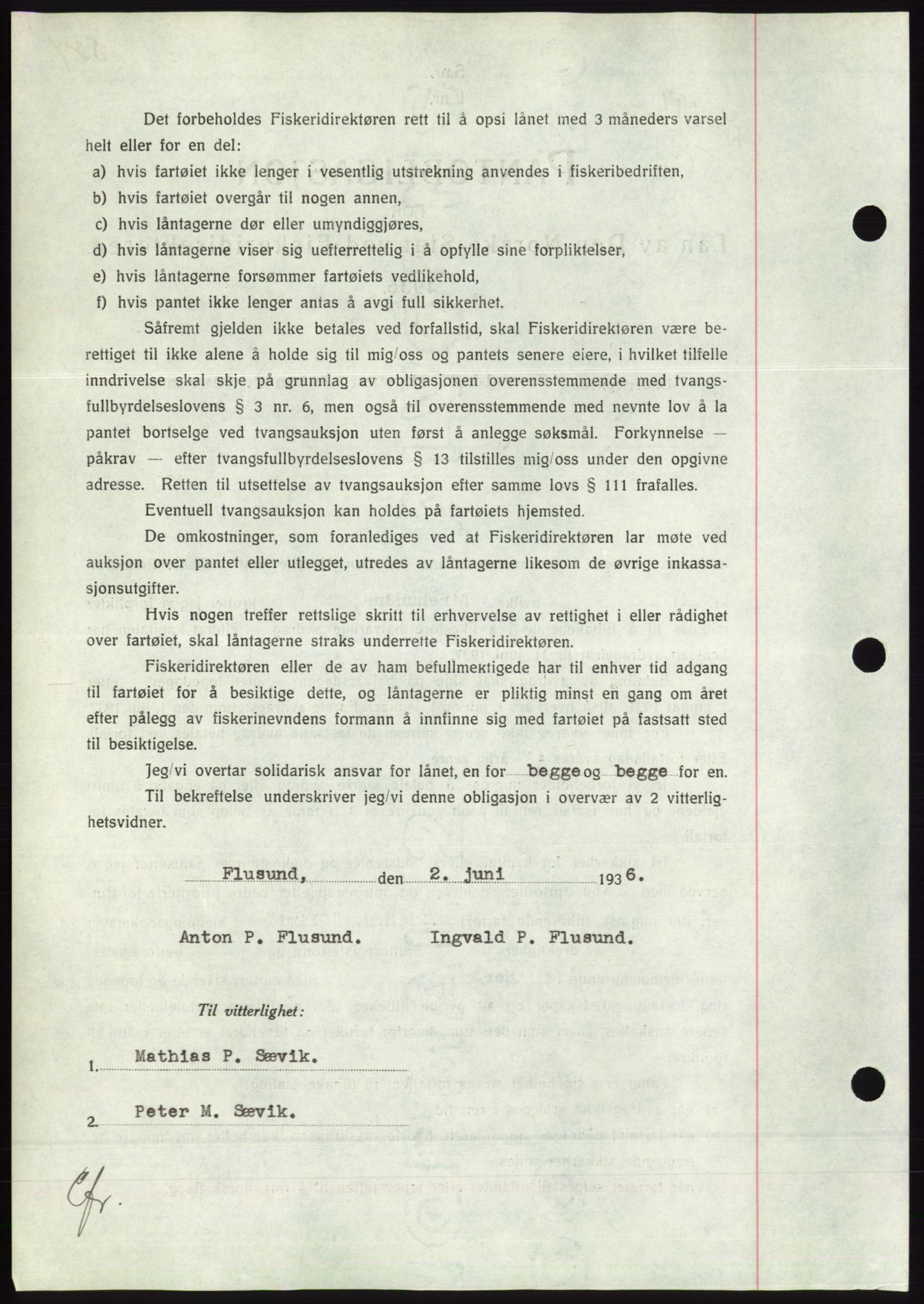 Søre Sunnmøre sorenskriveri, AV/SAT-A-4122/1/2/2C/L0060: Mortgage book no. 54, 1935-1936, Deed date: 08.06.1936