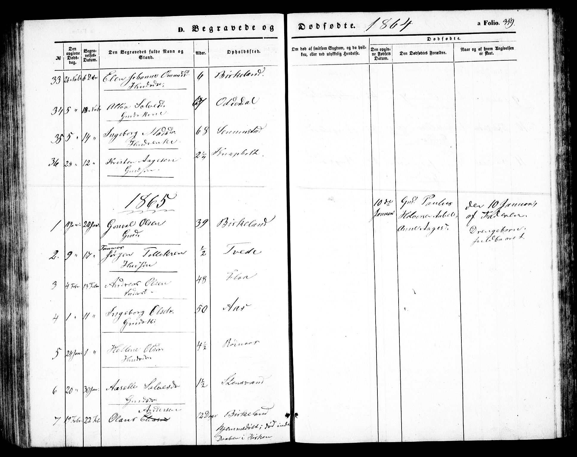 Birkenes sokneprestkontor, AV/SAK-1111-0004/F/Fb/L0002: Parish register (copy) no. B 2, 1849-1876, p. 359