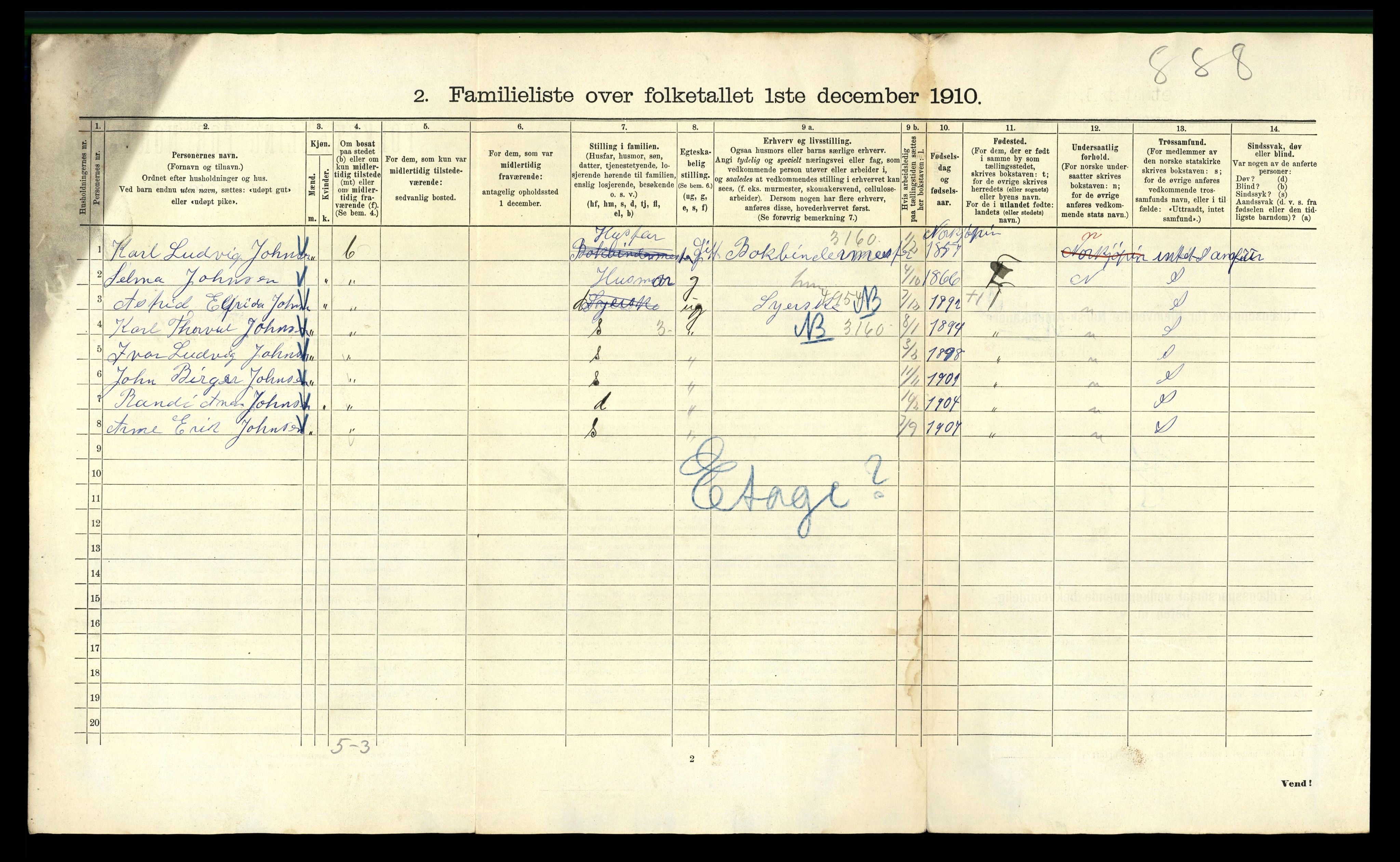 RA, 1910 census for Kristiania, 1910, p. 114136