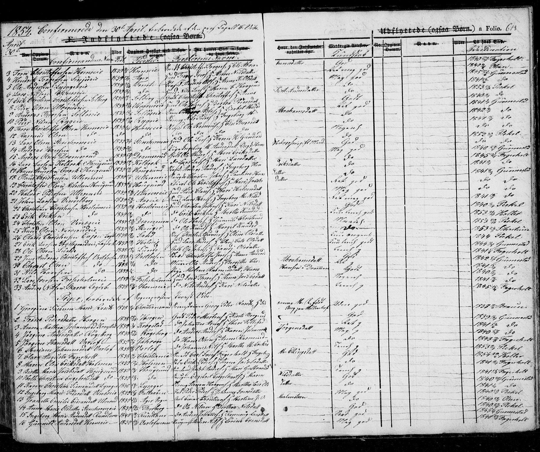 Eiker kirkebøker, AV/SAKO-A-4/G/Ga/L0002: Parish register (copy) no. I 2, 1832-1856, p. 613