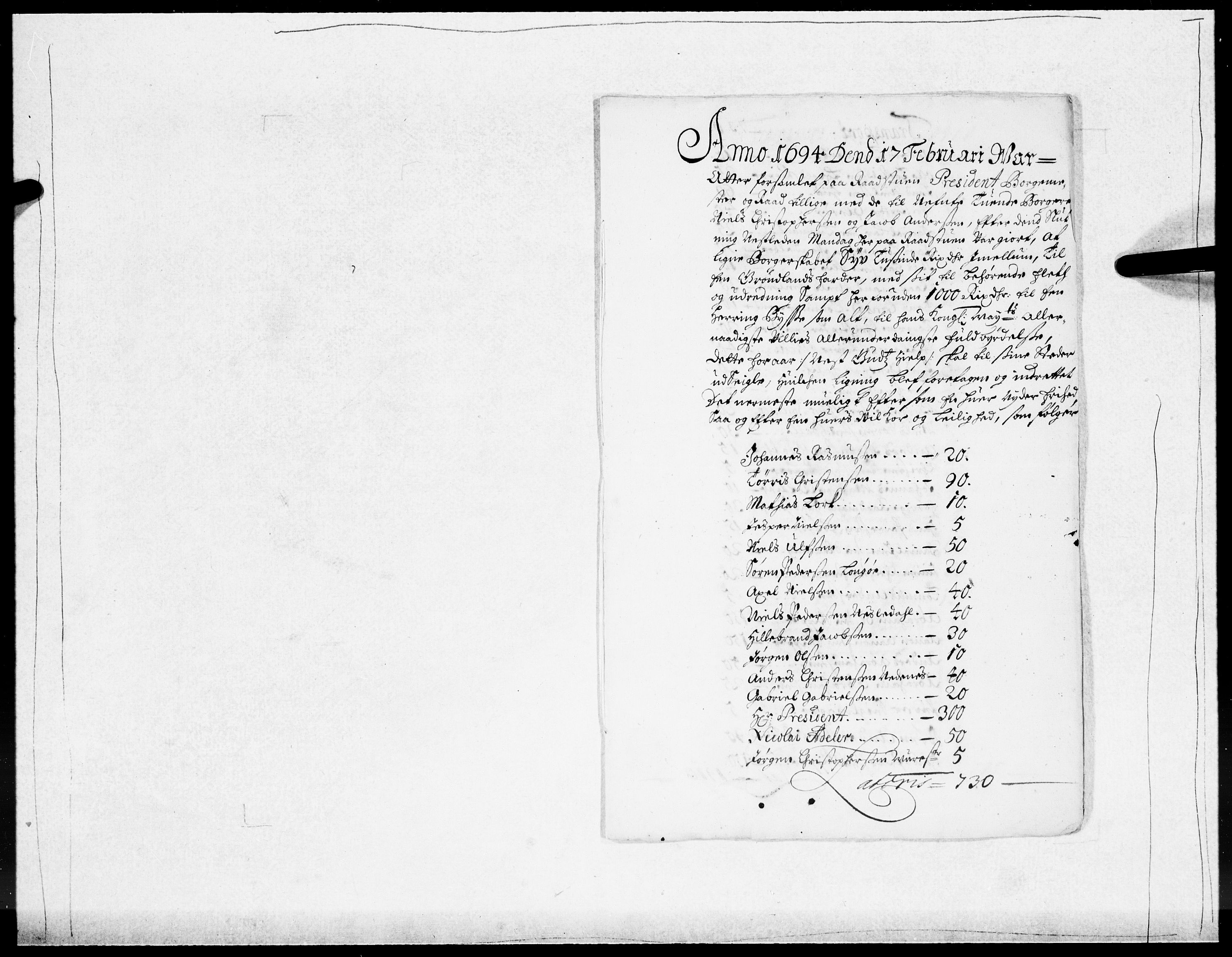 Danske Kanselli 1572-1799, RA/EA-3023/F/Fc/Fcc/Fcca/L0046: Norske innlegg 1572-1799, 1693-1695, p. 232