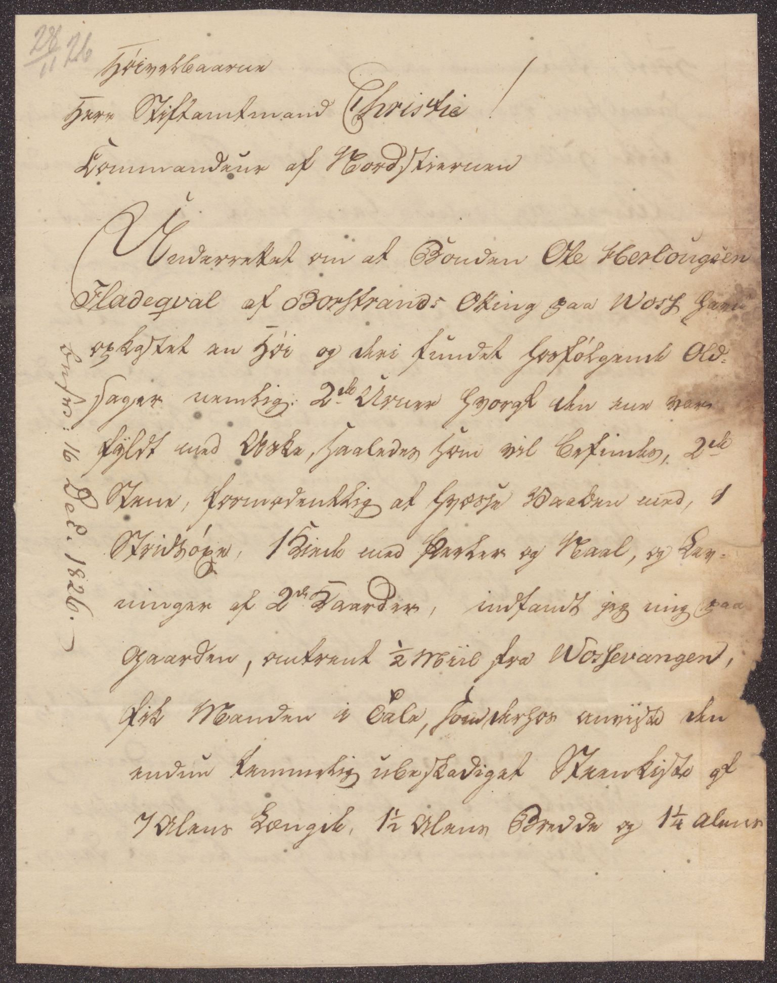 Bergens Museum, UMB/A007/D/Da/L0001/0003: Brevsamling 1822 - 1826 / Brevsamling 1826, 1826