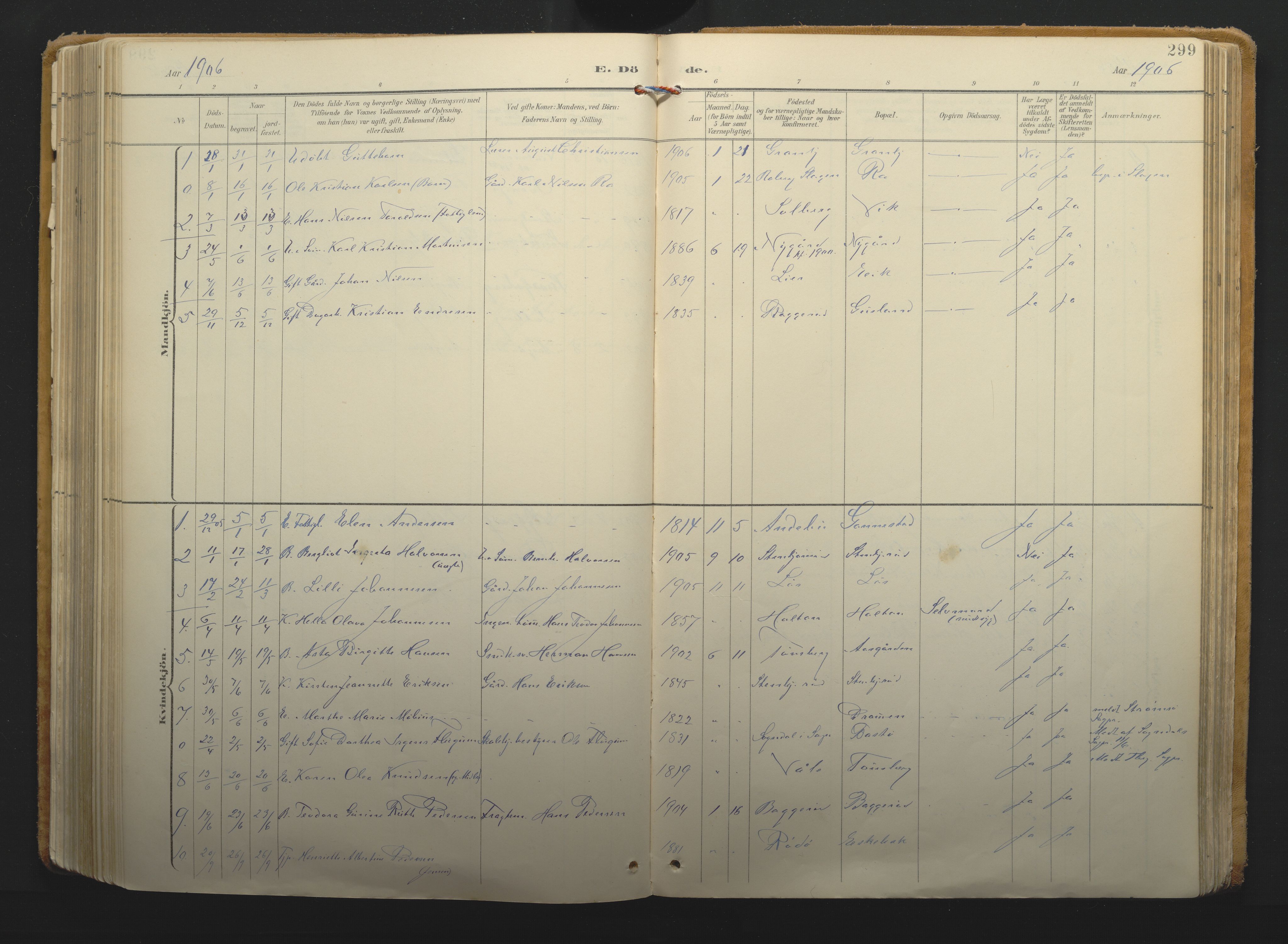 Borre kirkebøker, AV/SAKO-A-338/F/Fa/L0011: Parish register (official) no. I 11, 1897-1921, p. 299