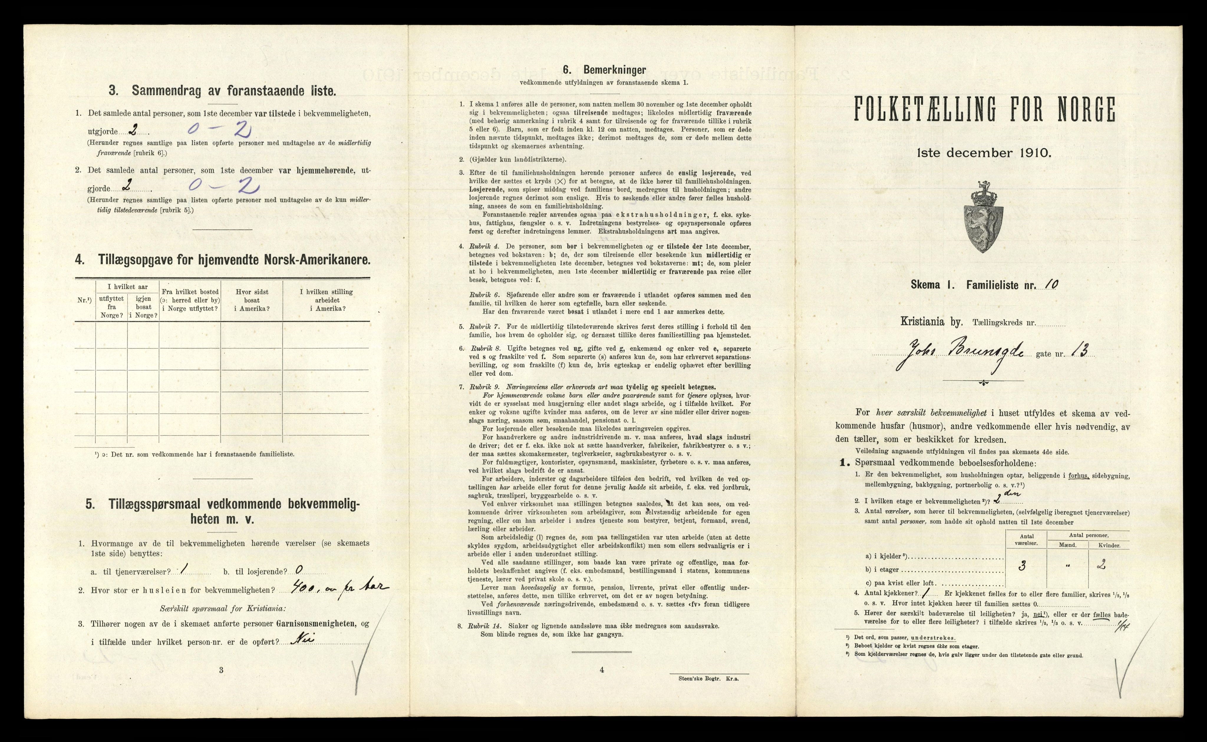 RA, 1910 census for Kristiania, 1910, p. 46235