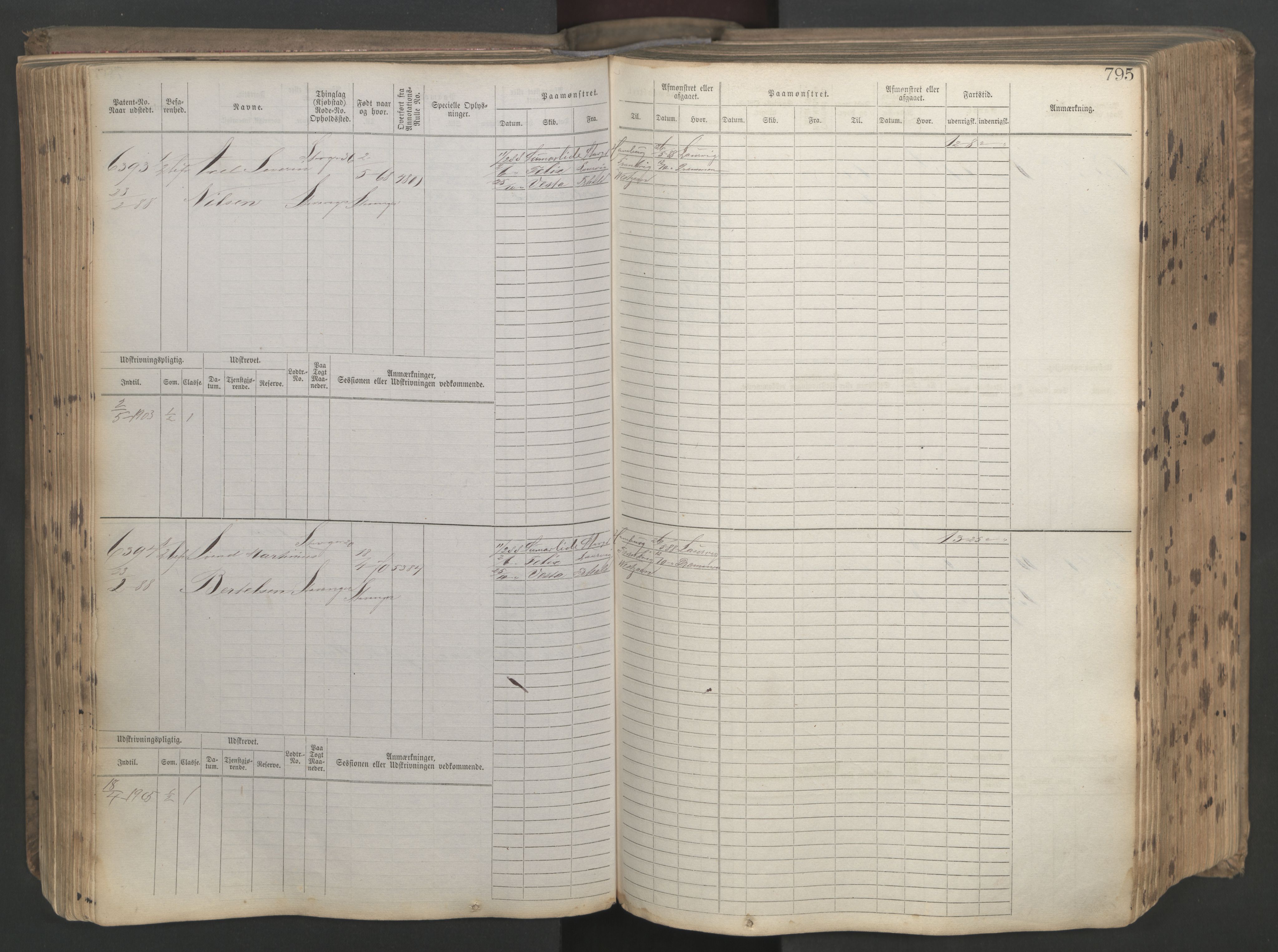 Stavanger sjømannskontor, AV/SAST-A-102006/F/Fb/Fbb/L0021: Sjøfartshovedrulle patnentnr. 6005-7204 (dublett), 1887, p. 199