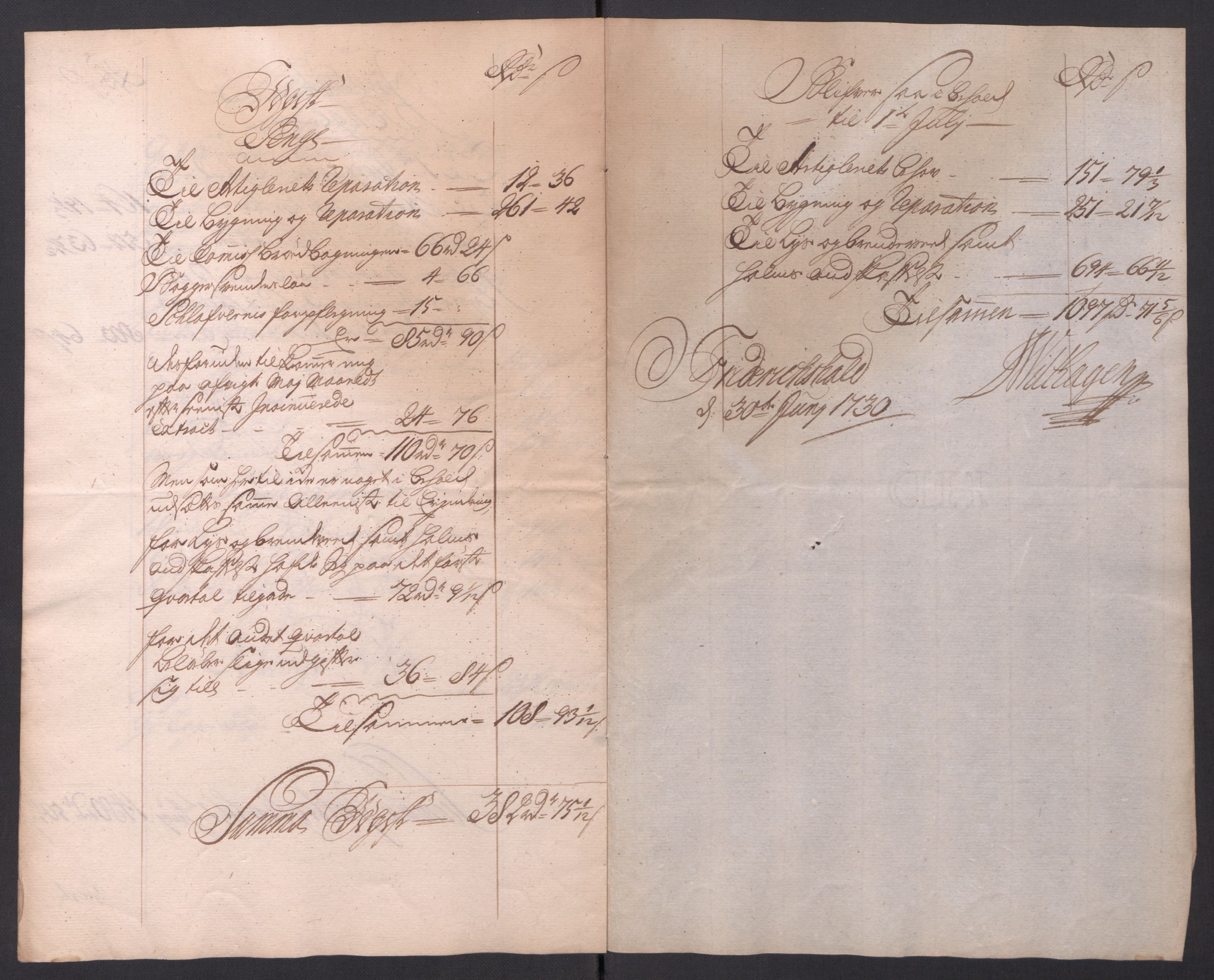 Kommanderende general (KG I) med Det norske krigsdirektorium, RA/EA-5419/D/L0154: Fredriksten festning: Brev, inventarfortegnelser og regnskapsekstrakter, 1730-1739, p. 50