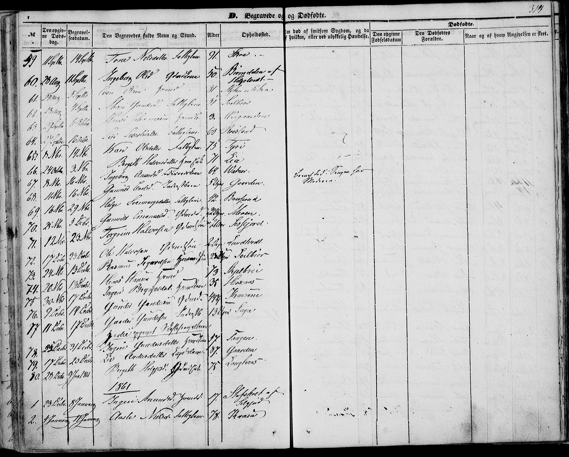 Bø kirkebøker, AV/SAKO-A-257/F/Fa/L0008: Parish register (official) no. 8, 1849-1861, p. 314