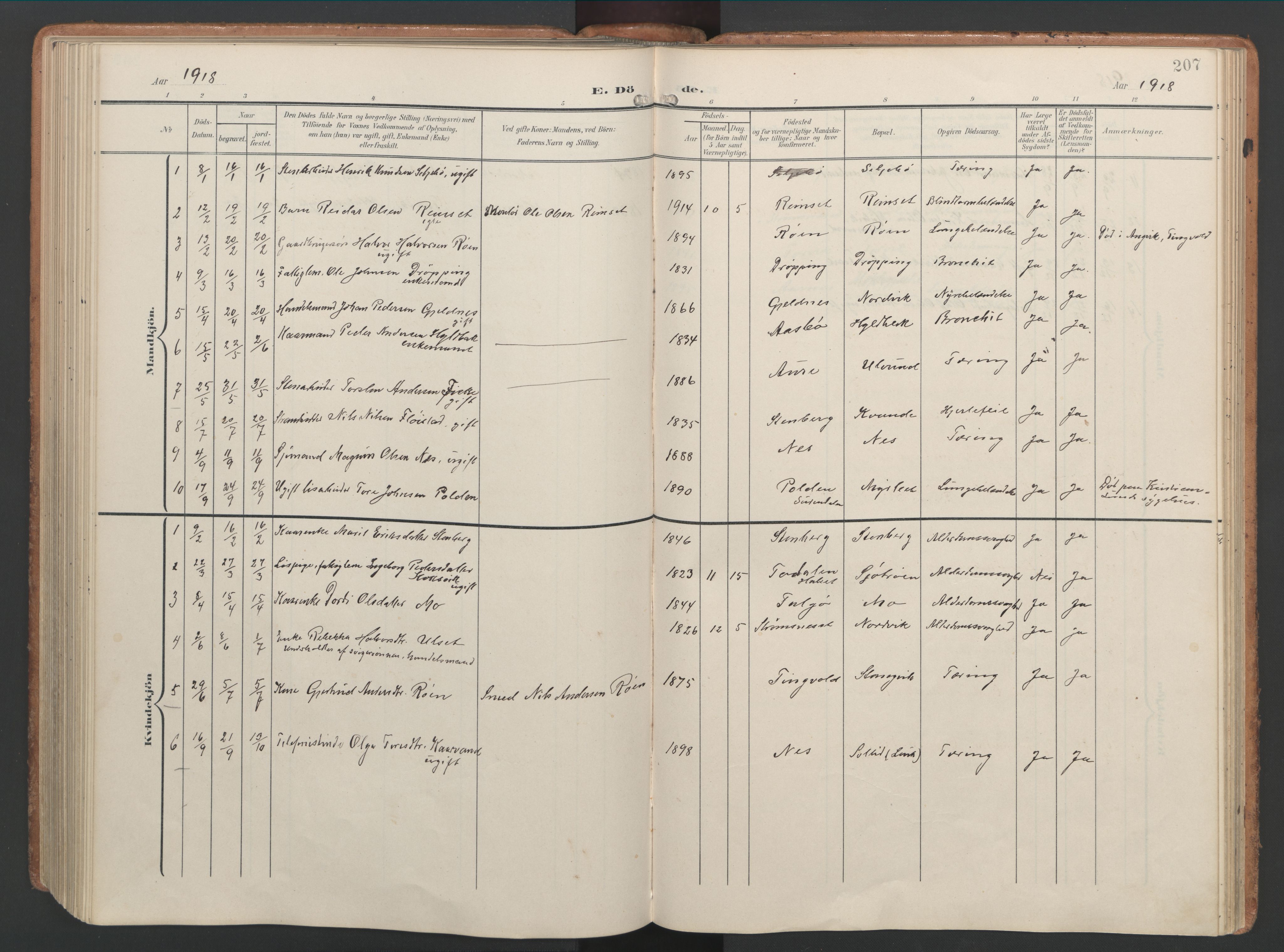 Ministerialprotokoller, klokkerbøker og fødselsregistre - Møre og Romsdal, AV/SAT-A-1454/592/L1030: Parish register (official) no. 592A08, 1901-1925, p. 207