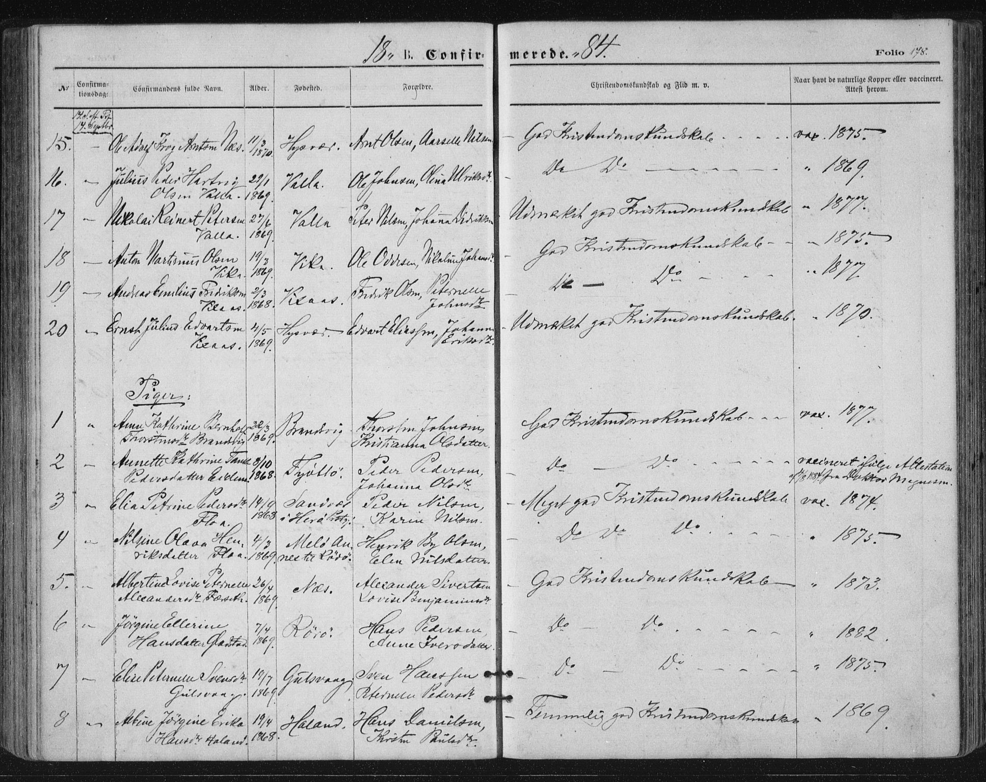 Ministerialprotokoller, klokkerbøker og fødselsregistre - Nordland, SAT/A-1459/816/L0241: Parish register (official) no. 816A07, 1870-1885, p. 178