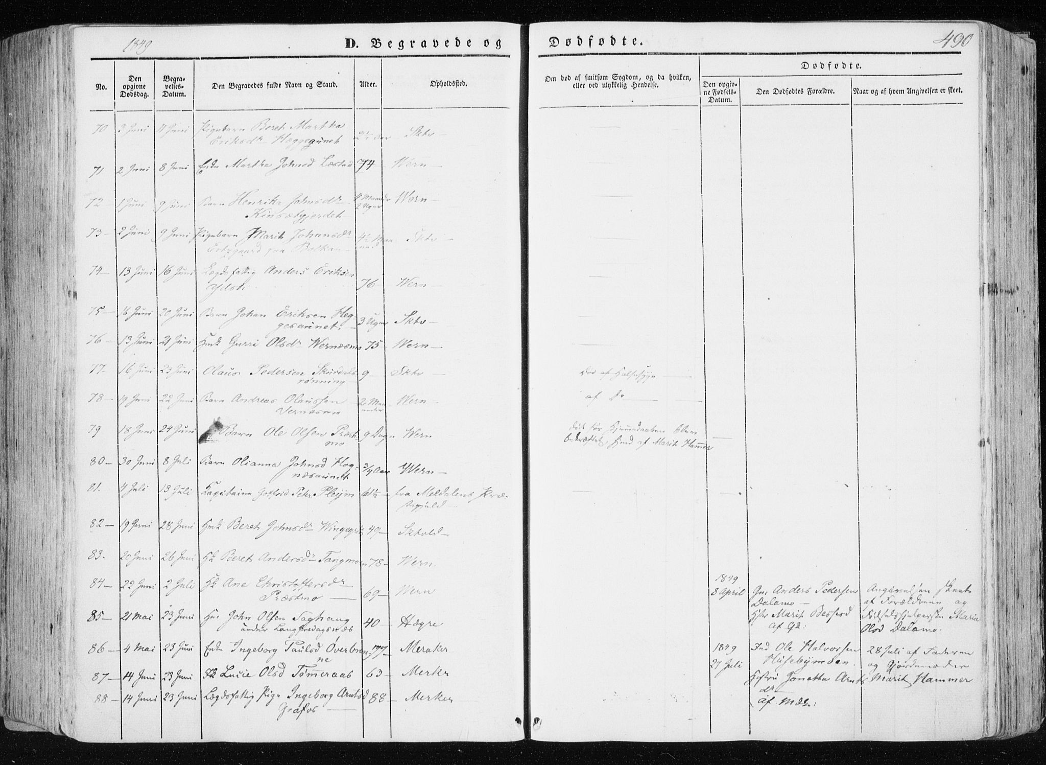 Ministerialprotokoller, klokkerbøker og fødselsregistre - Nord-Trøndelag, AV/SAT-A-1458/709/L0074: Parish register (official) no. 709A14, 1845-1858, p. 490