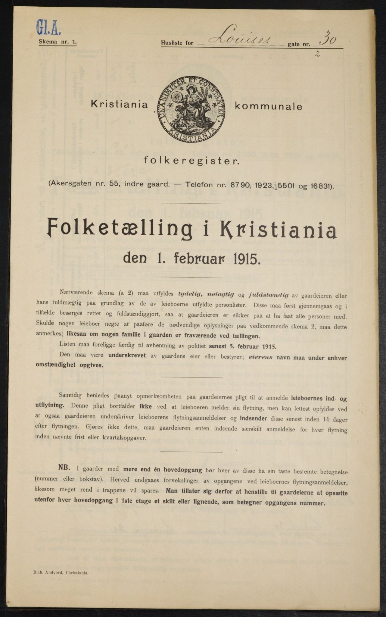 OBA, Municipal Census 1915 for Kristiania, 1915, p. 57800