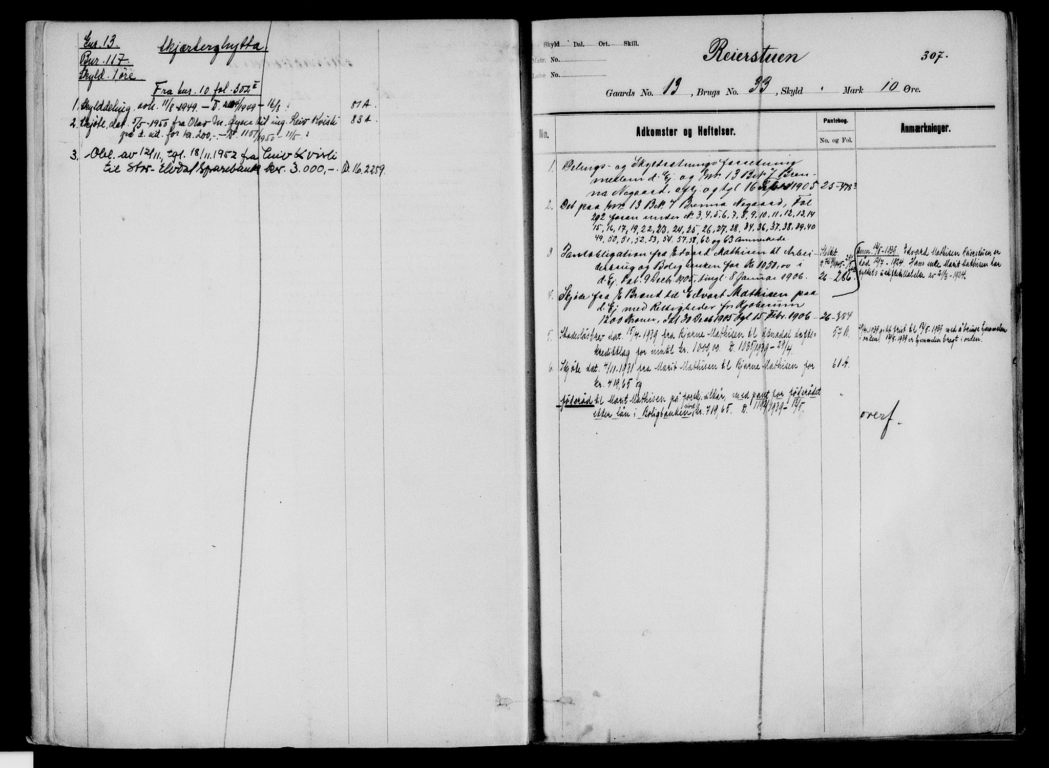 Sør-Østerdal sorenskriveri, SAH/TING-018/H/Ha/Had/L0058B: Mortgage register no. 1B, 1850-1950, p. 307