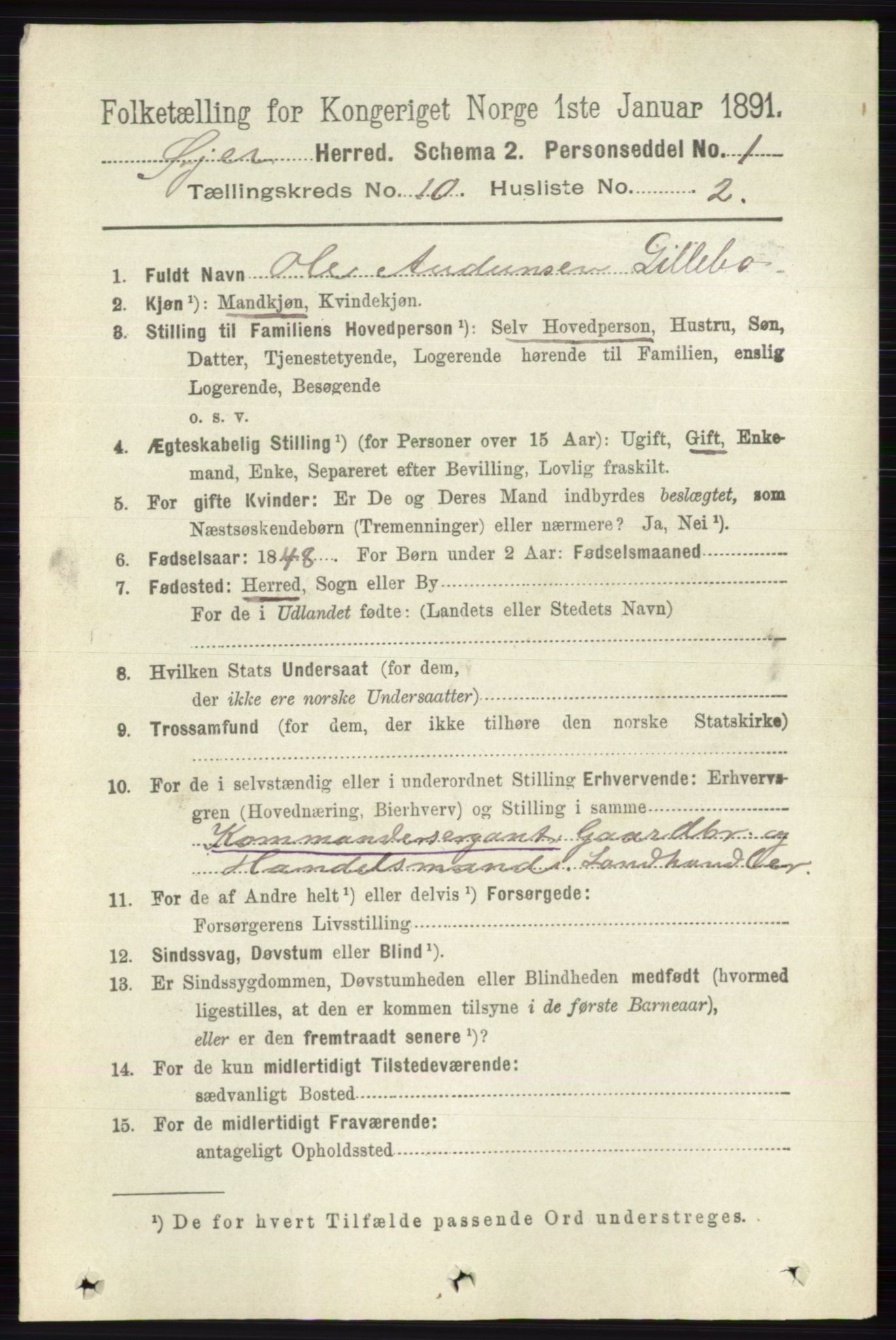 RA, 1891 census for 0521 Øyer, 1891, p. 3572