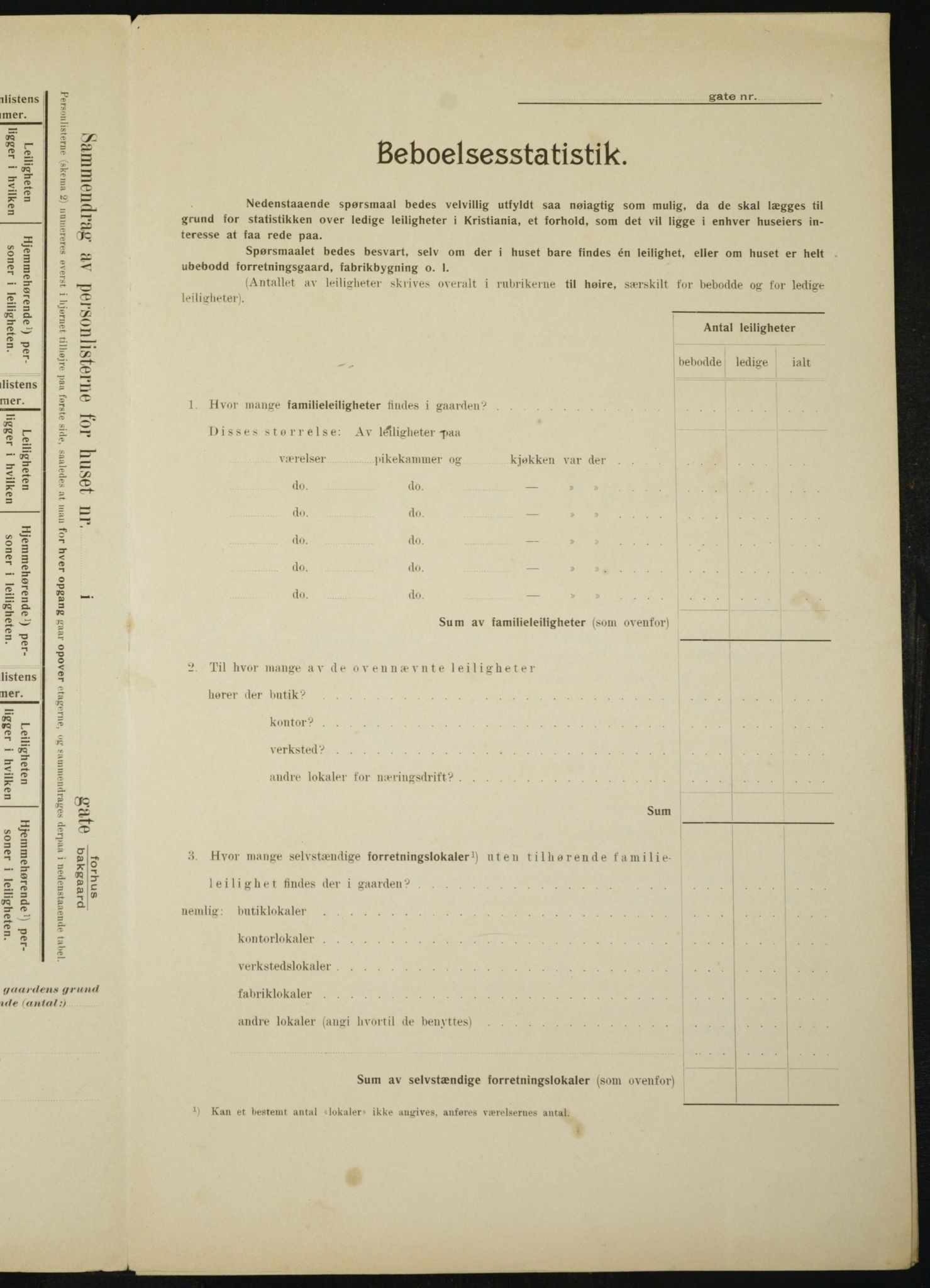 OBA, Municipal Census 1910 for Kristiania, 1910, p. 71381