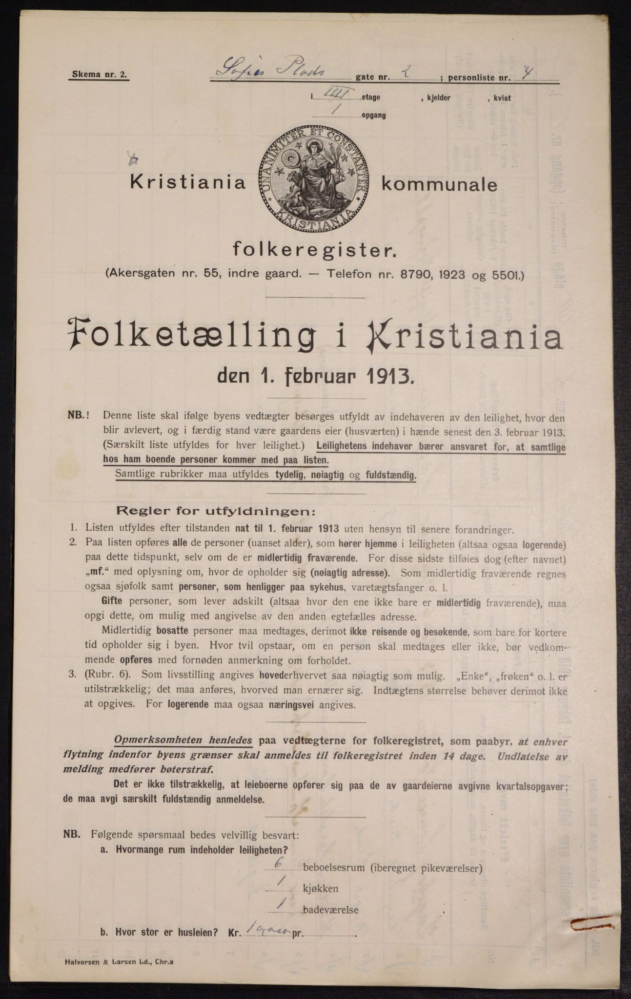 OBA, Municipal Census 1913 for Kristiania, 1913, p. 99385