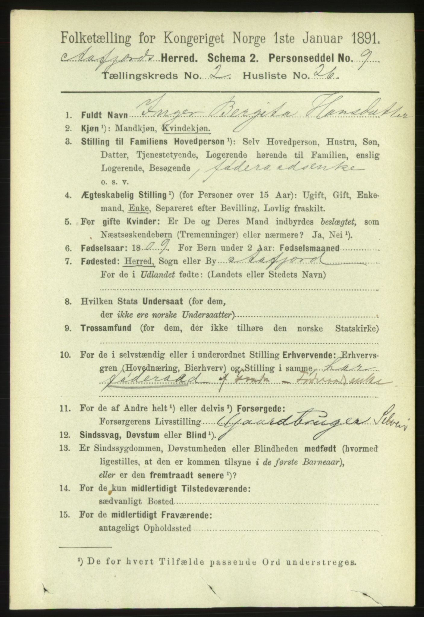 RA, 1891 census for 1630 Åfjord, 1891, p. 542