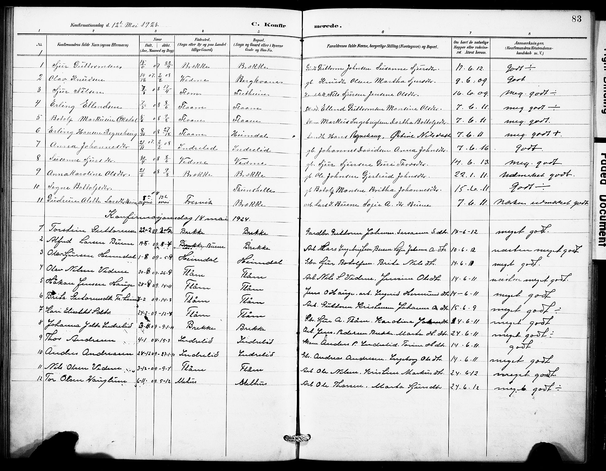 Aurland sokneprestembete, SAB/A-99937/H/Hb/Hbb/L0002: Parish register (copy) no. B 2, 1887-1929, p. 83