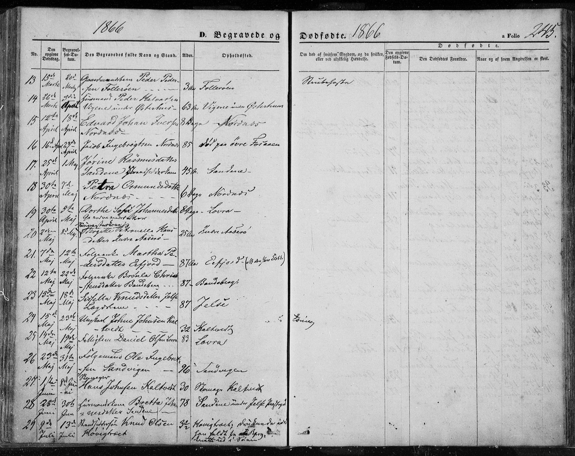 Jelsa sokneprestkontor, AV/SAST-A-101842/01/IV: Parish register (official) no. A 7, 1854-1866, p. 245